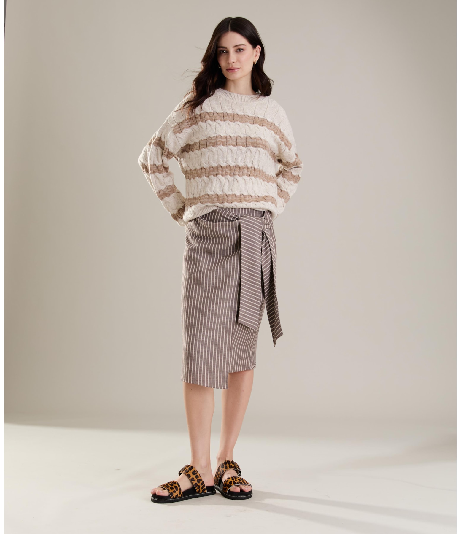 Tricot Emma Trancado Listras Natural