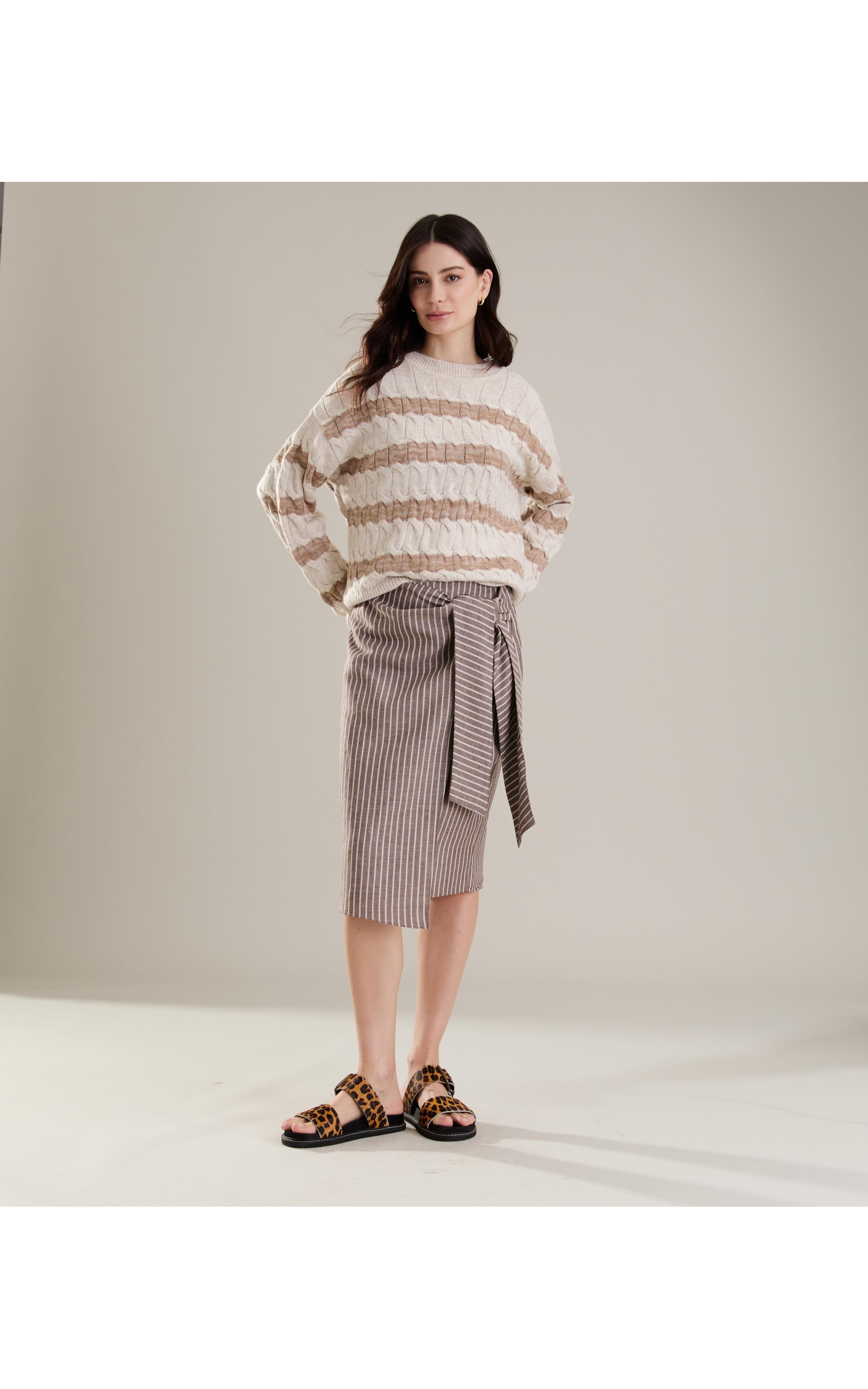 Tricot Emma Trancado Listras Natural