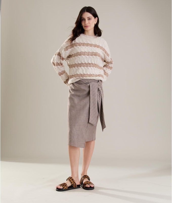Tricot Emma Trancado Listras Natural