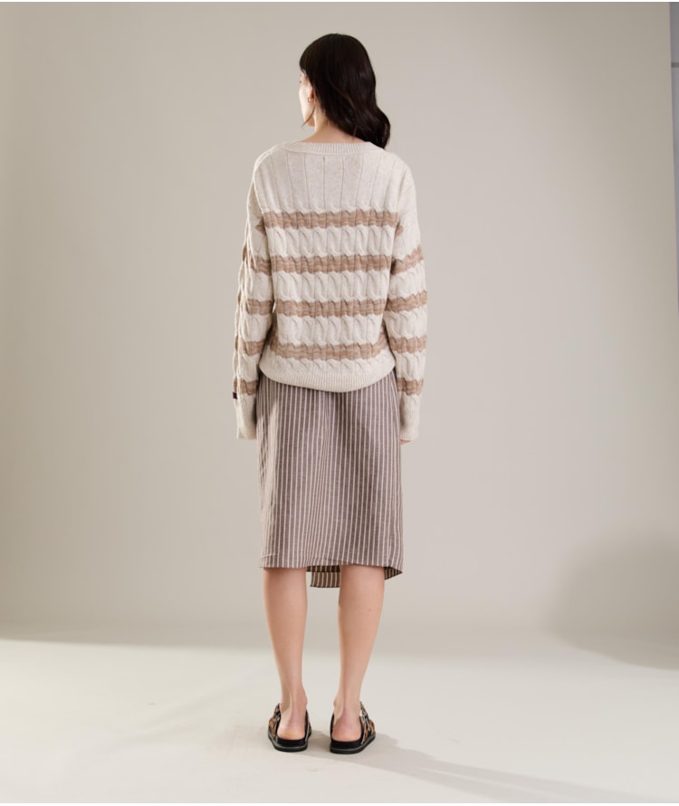 Tricot Emma Trancado Listras Natural