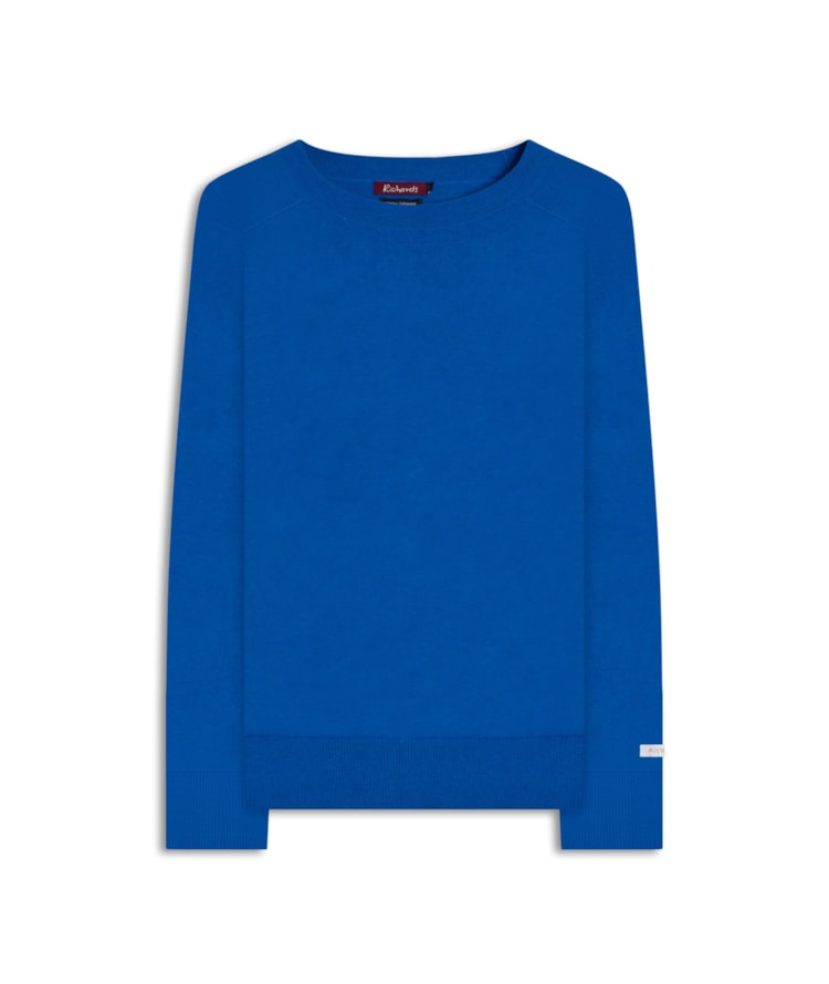 Tricot Fay Cotton Cashmere Azul Bic