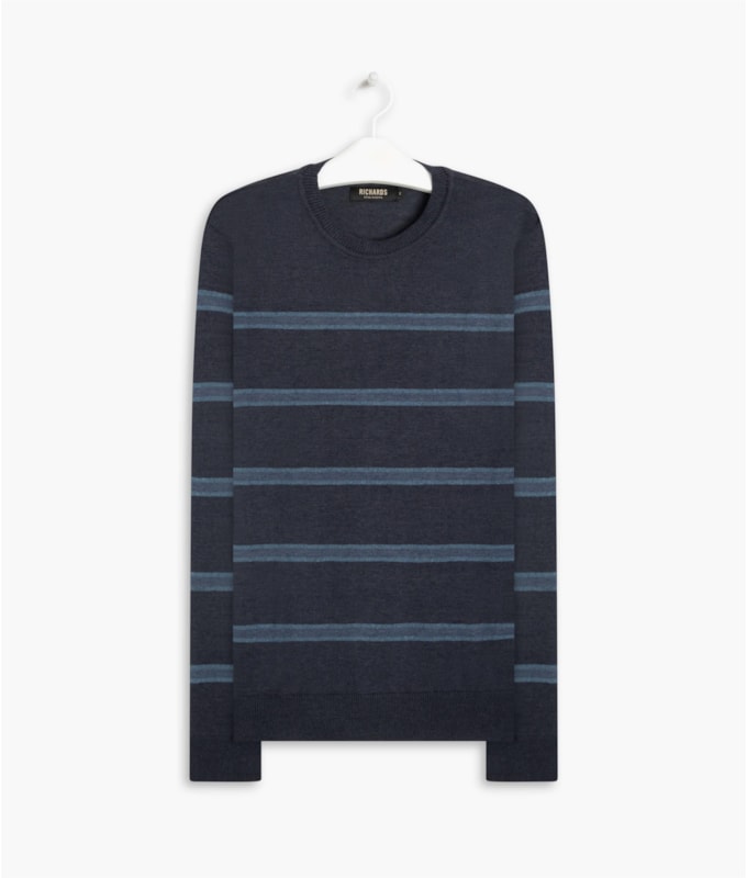 Tricot Fine Stripes Ian Azul Jeans