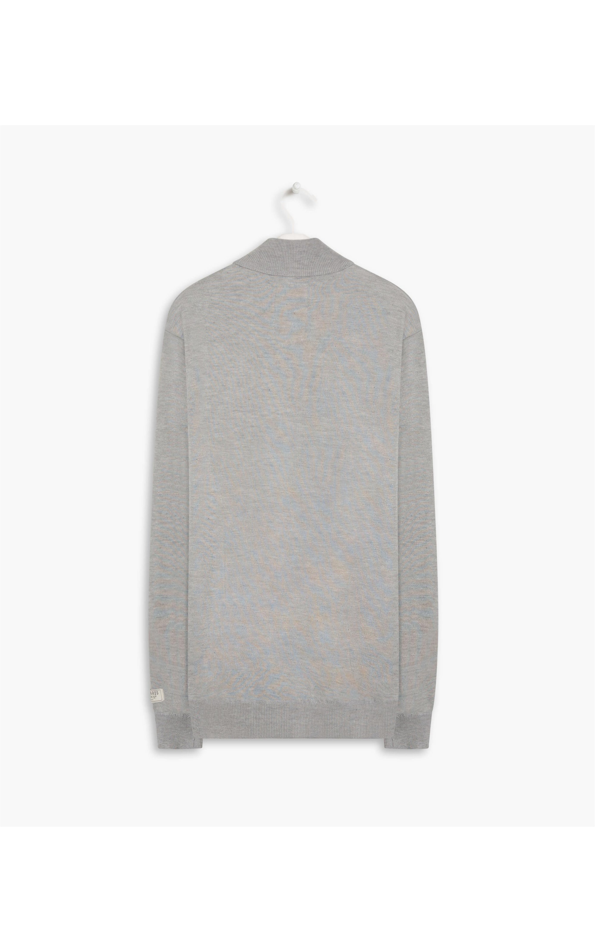 Tricot Gola Zíper Cinza Mescla