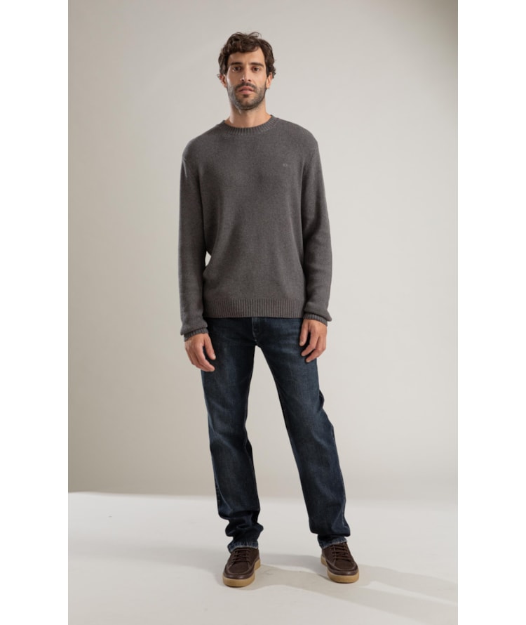 Tricot Heavy Gola Normal Cinza Mescla