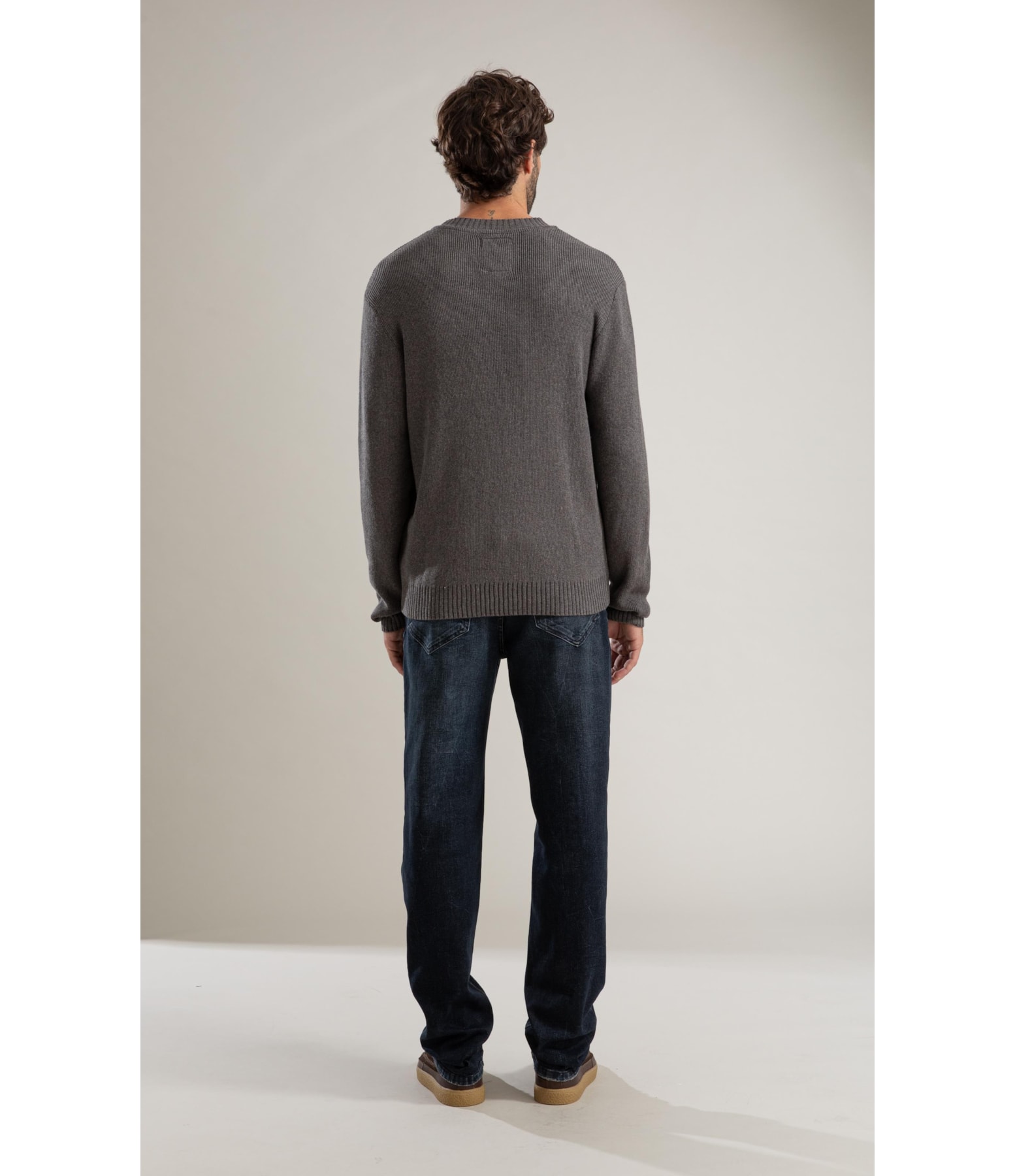 Tricot Heavy Gola Normal Cinza Mescla