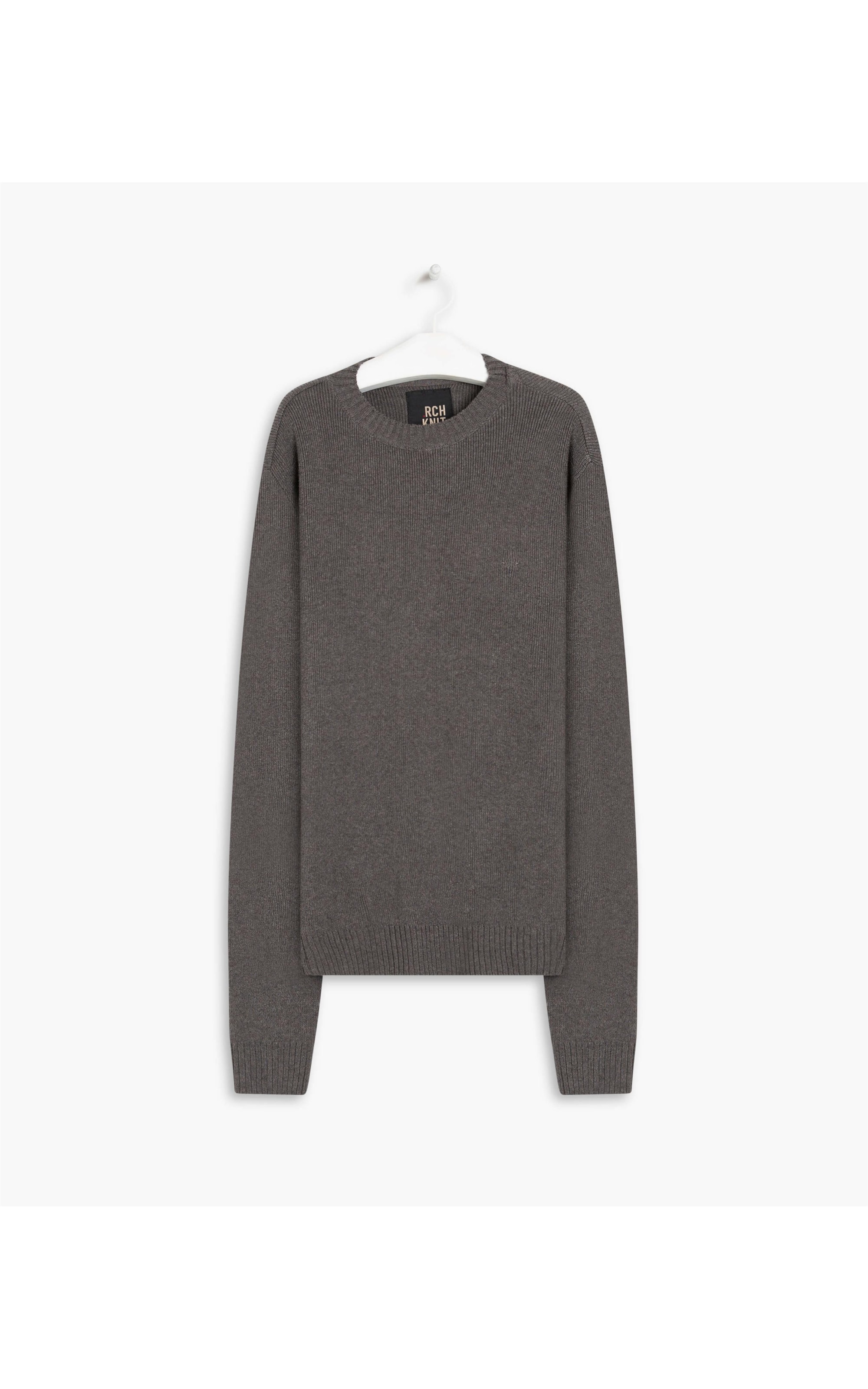 Tricot Heavy Gola Normal Cinza Mescla