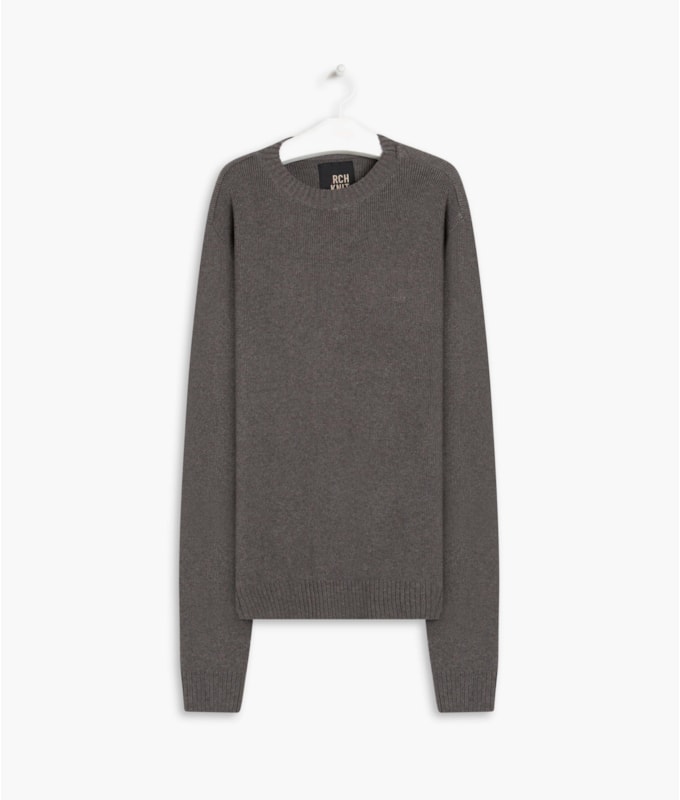 Tricot Heavy Gola Normal Cinza Mescla