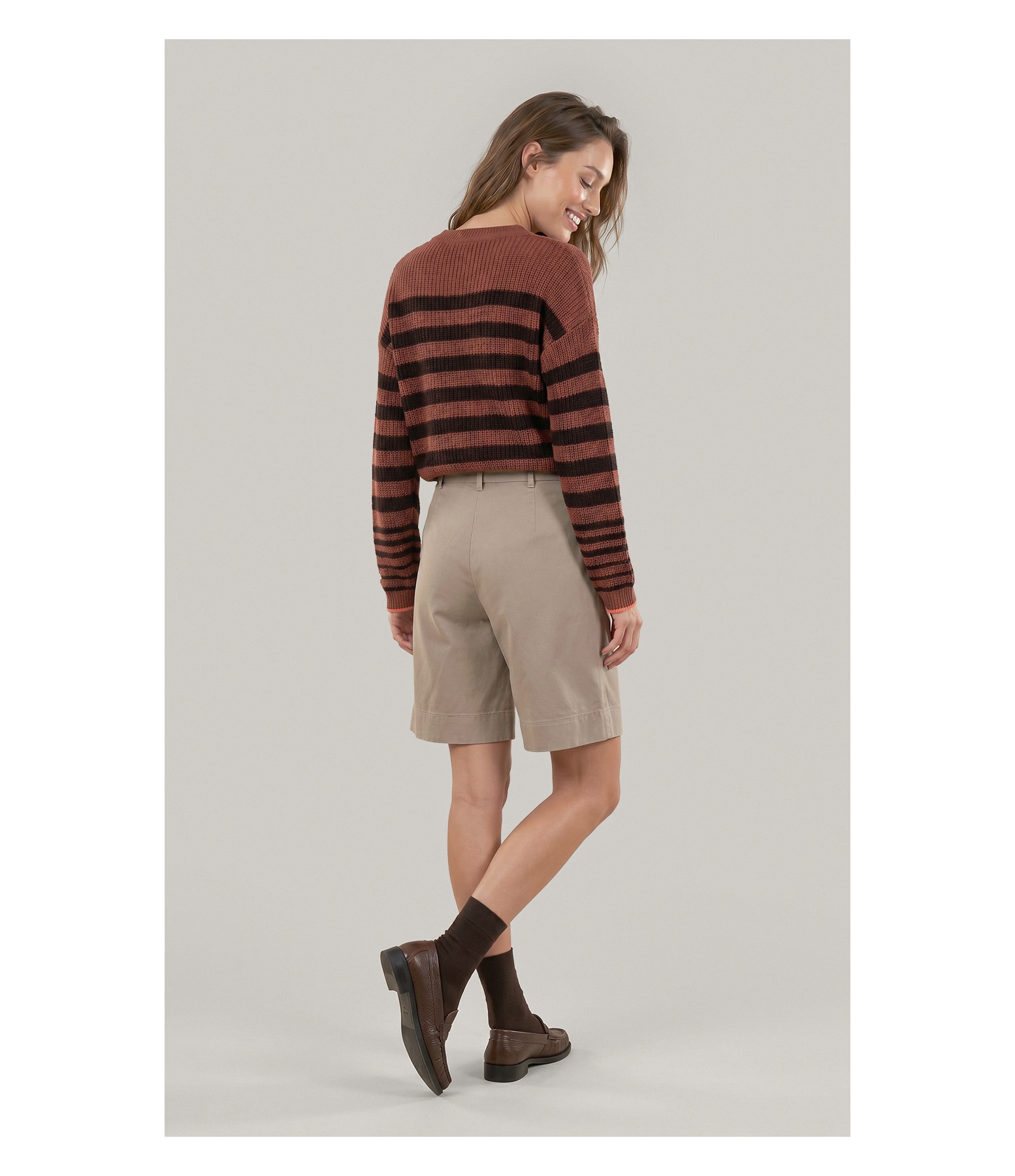 Tricot Herrera Listrado Goiaba