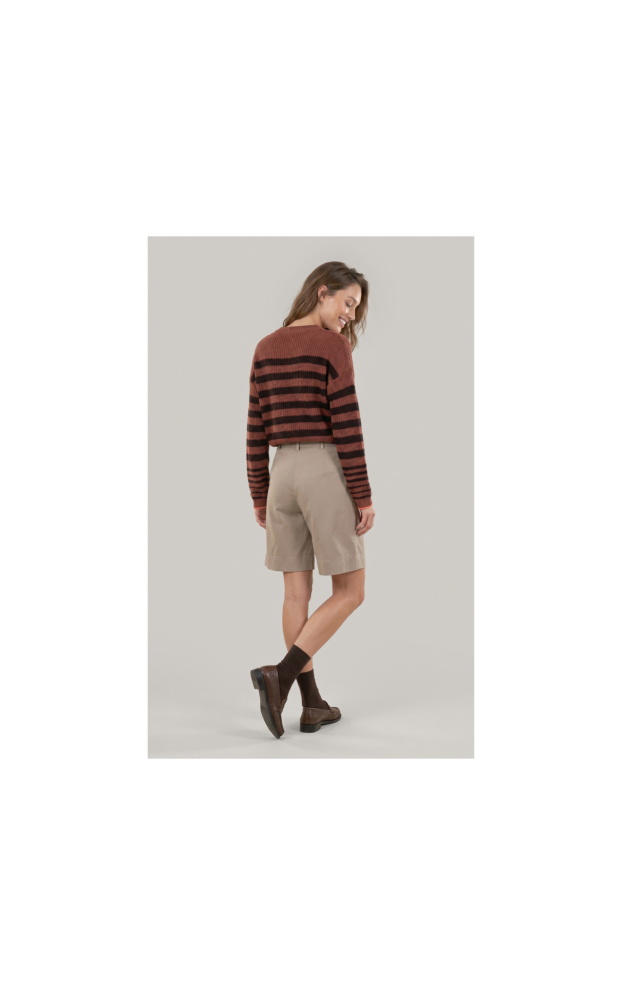Tricot Herrera Listrado Goiaba
