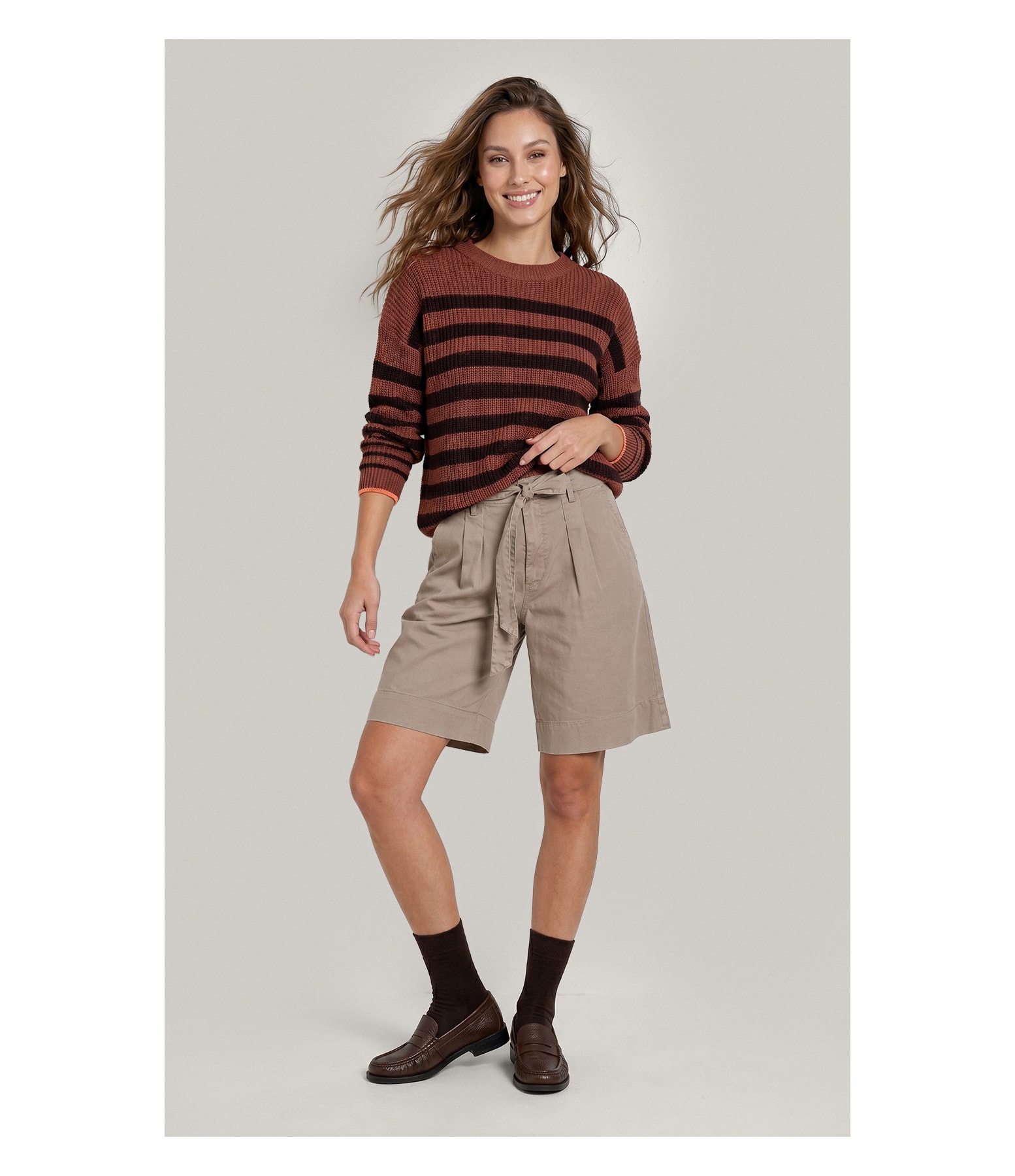 Tricot Herrera Listrado Goiaba
