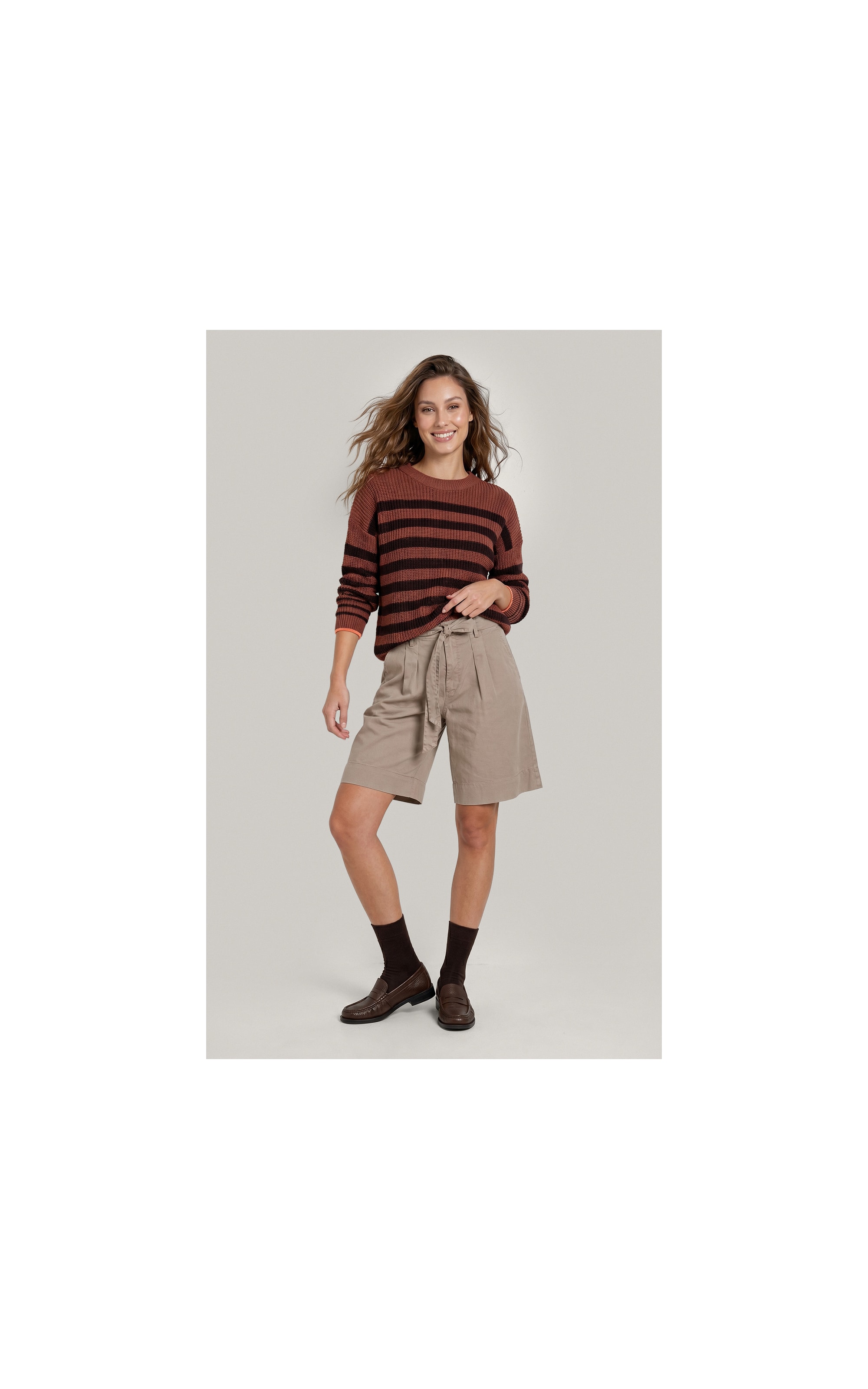 Tricot Herrera Listrado Goiaba