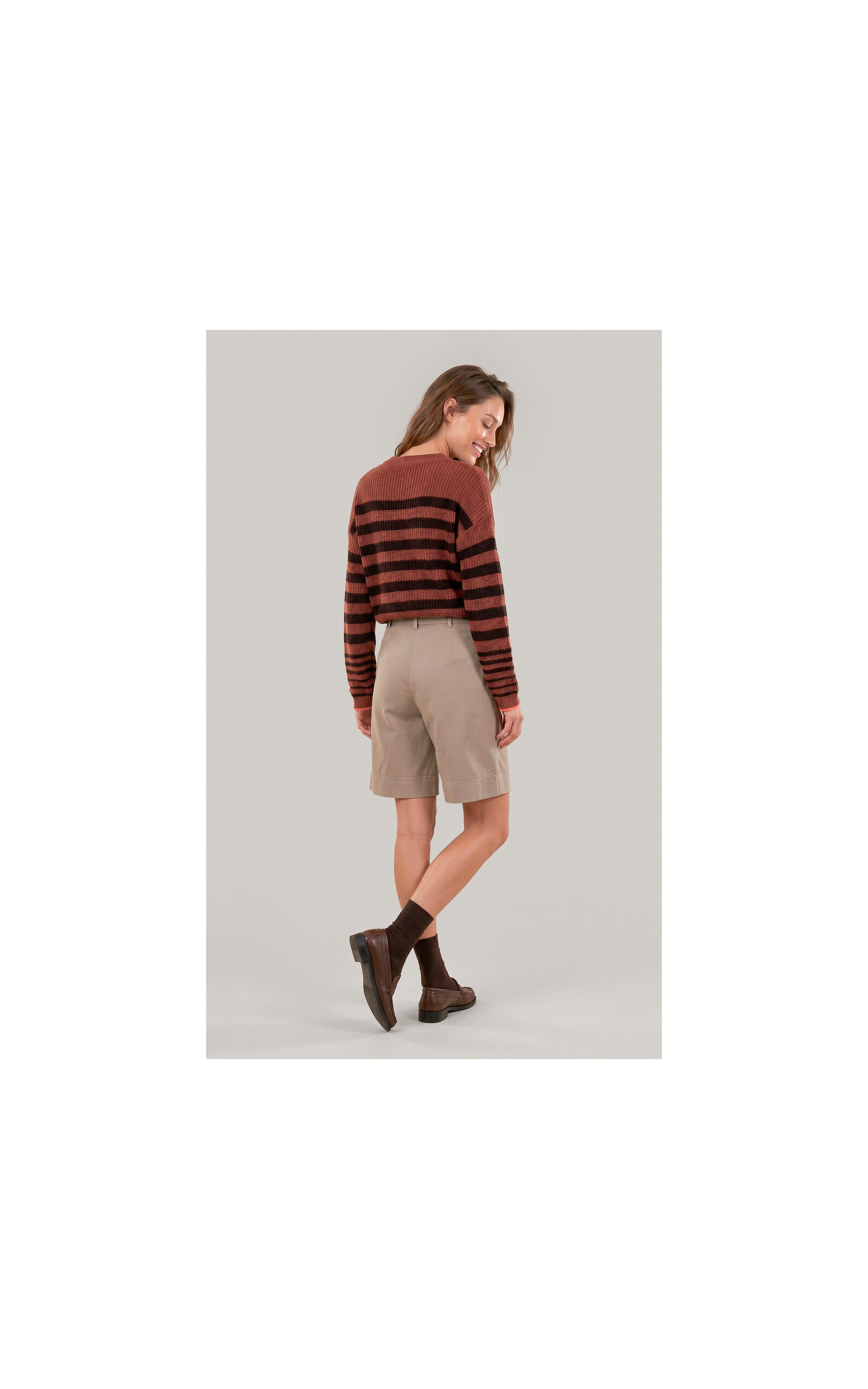 Tricot Herrera Listrado Goiaba