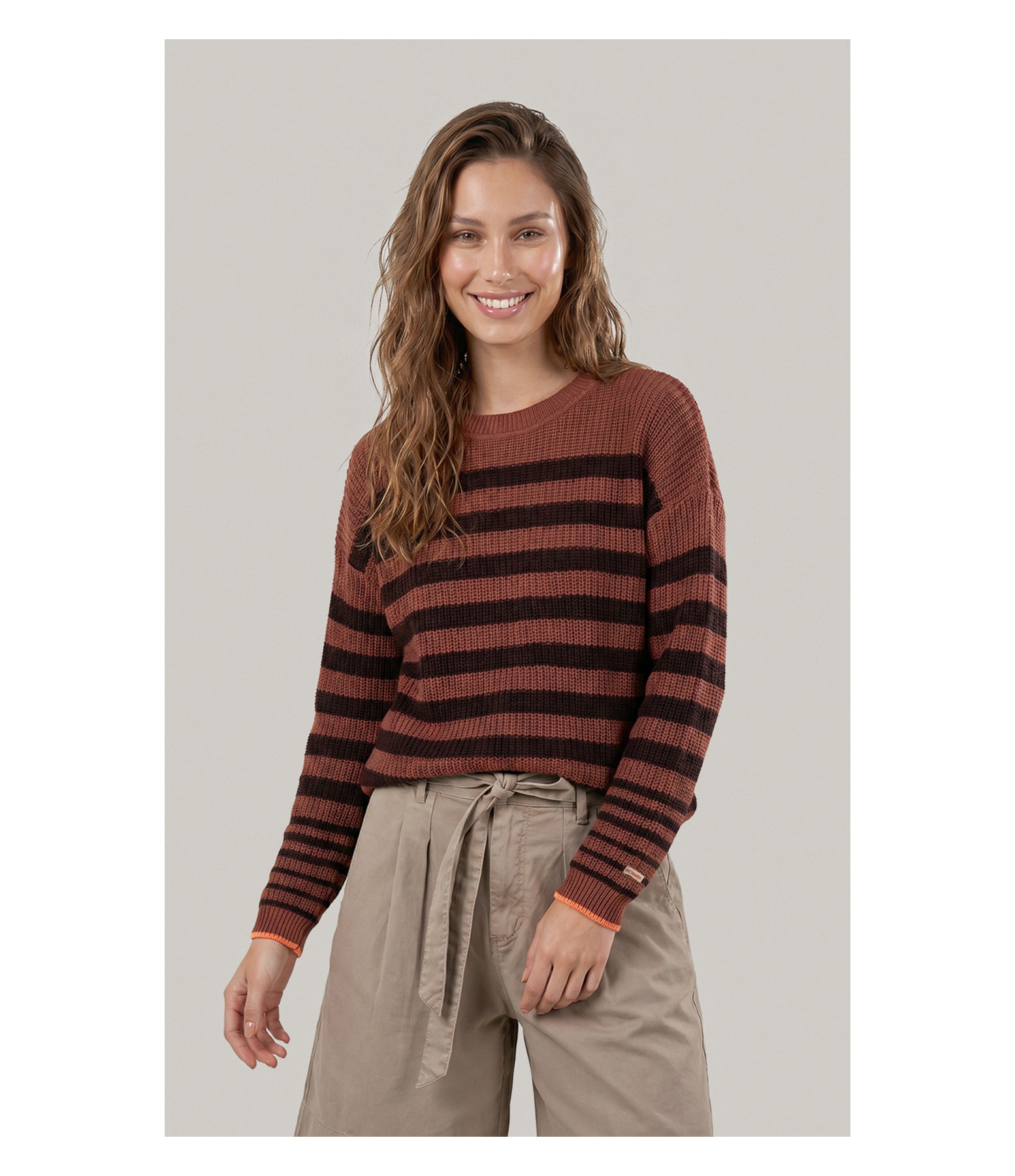 Tricot Herrera Listrado Goiaba