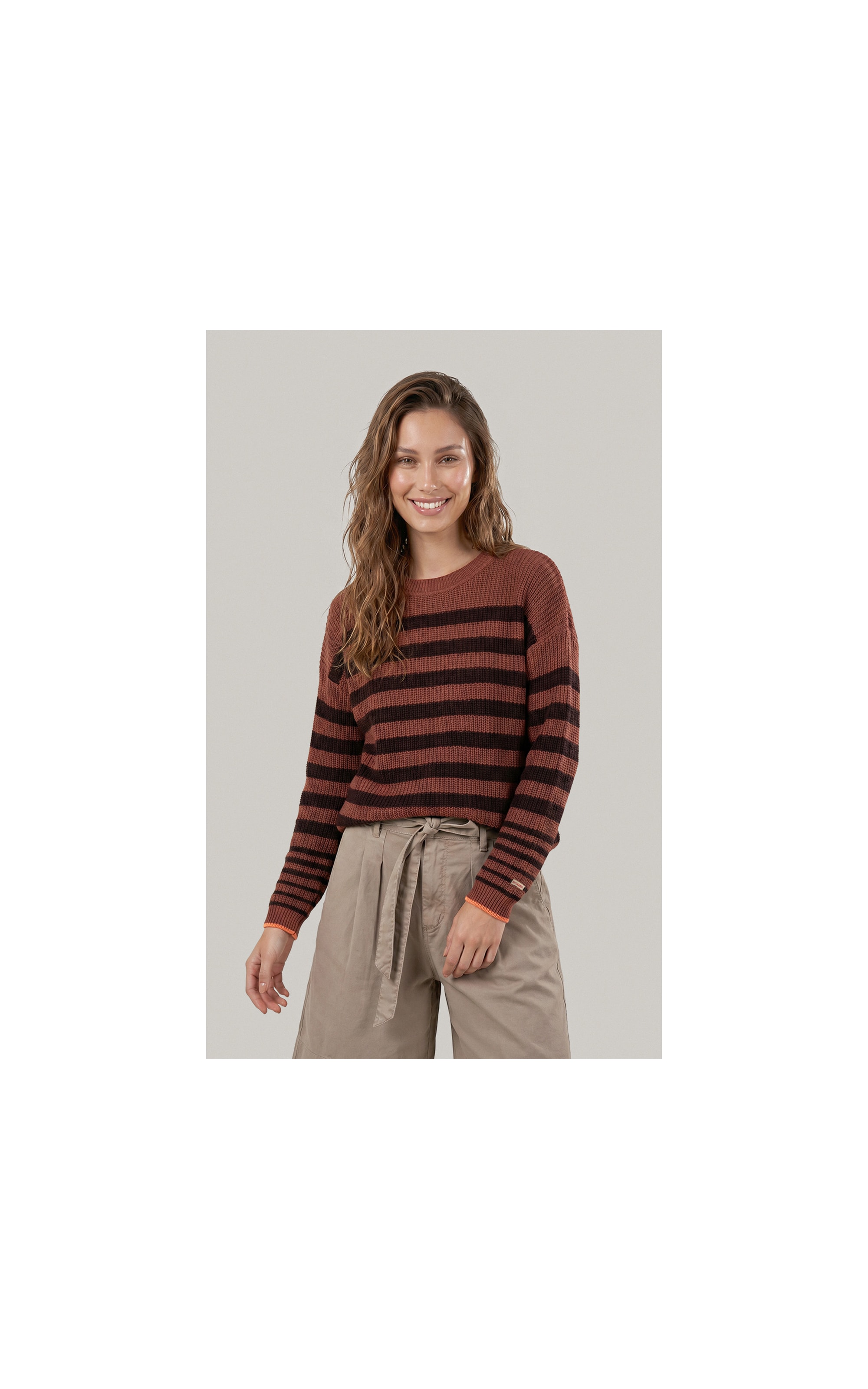 Tricot Herrera Listrado Goiaba