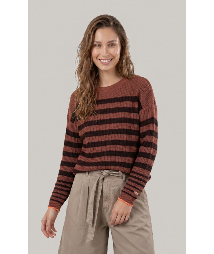 Tricot Herrera Listrado Goiaba