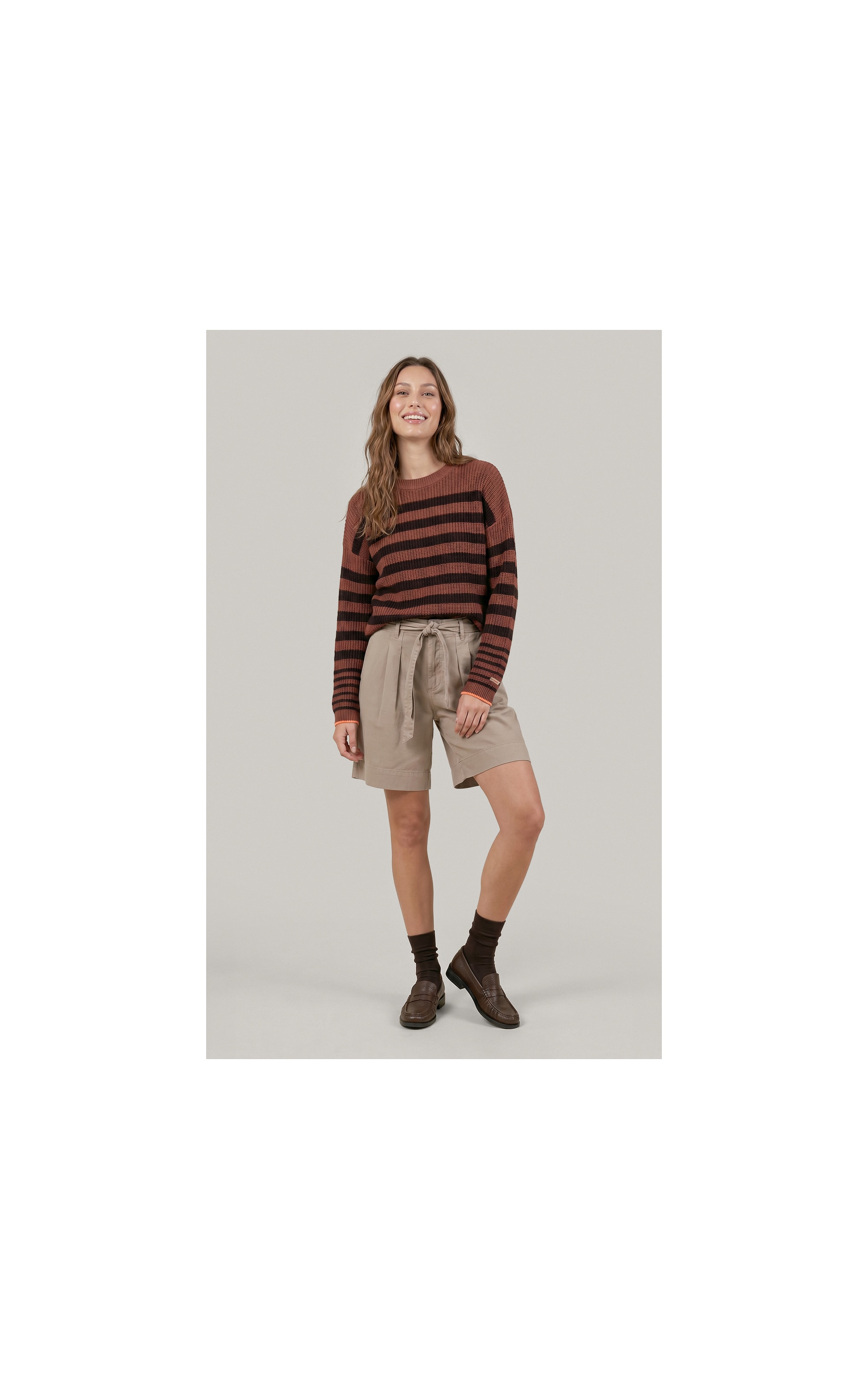 Tricot Herrera Listrado Goiaba
