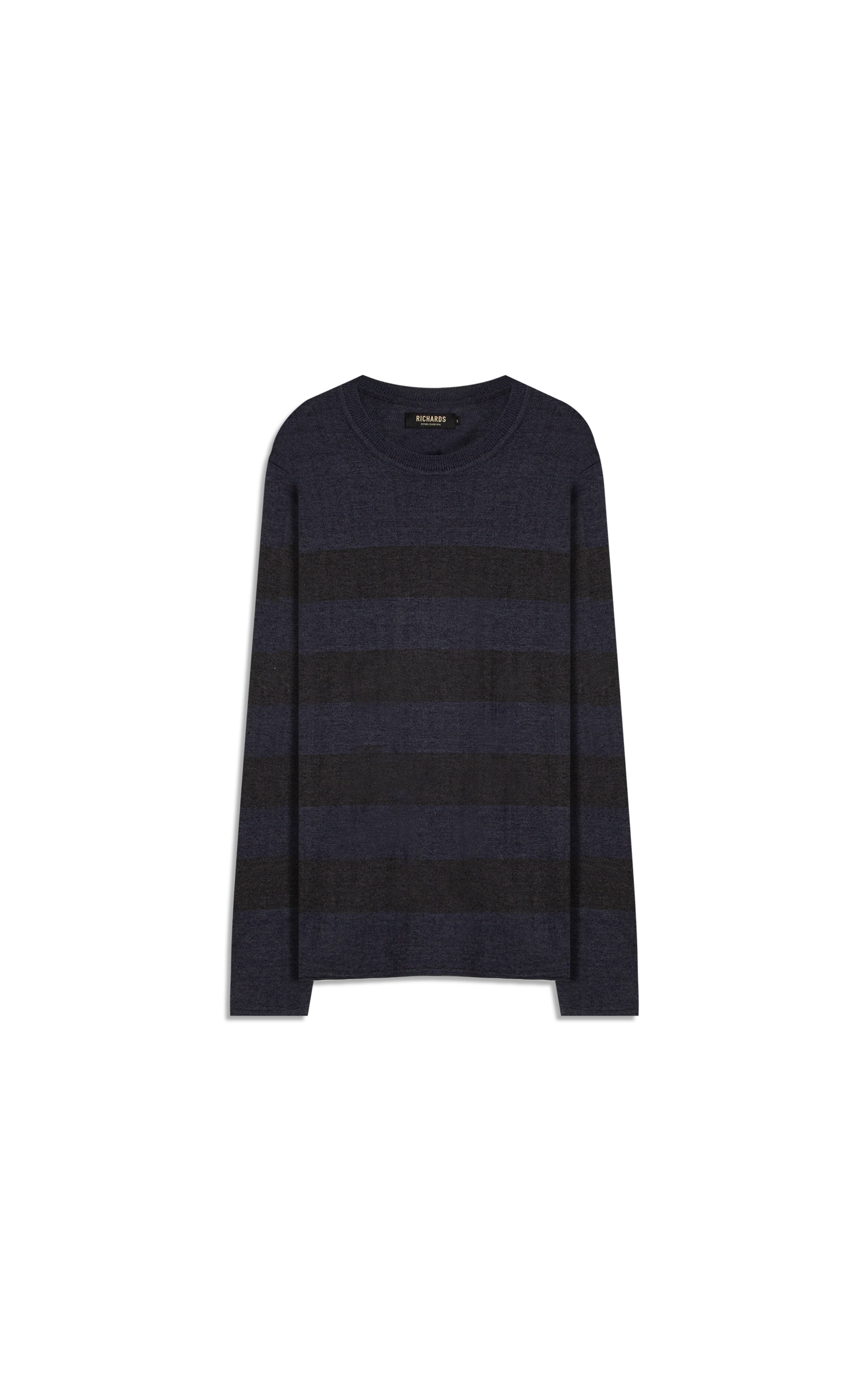 Tricot Hugo Seridó Listrado Ml Dark Navy
