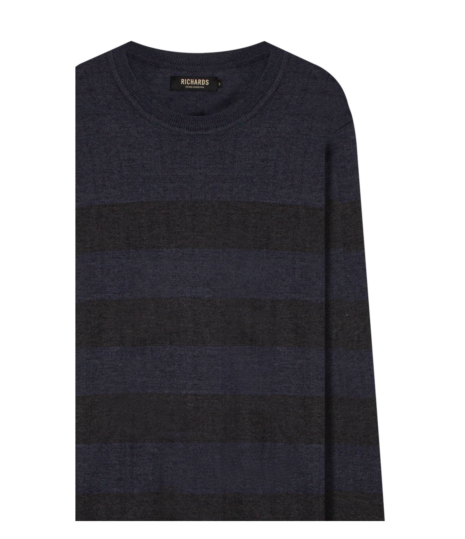 Tricot Hugo Seridó Listrado Ml Dark Navy