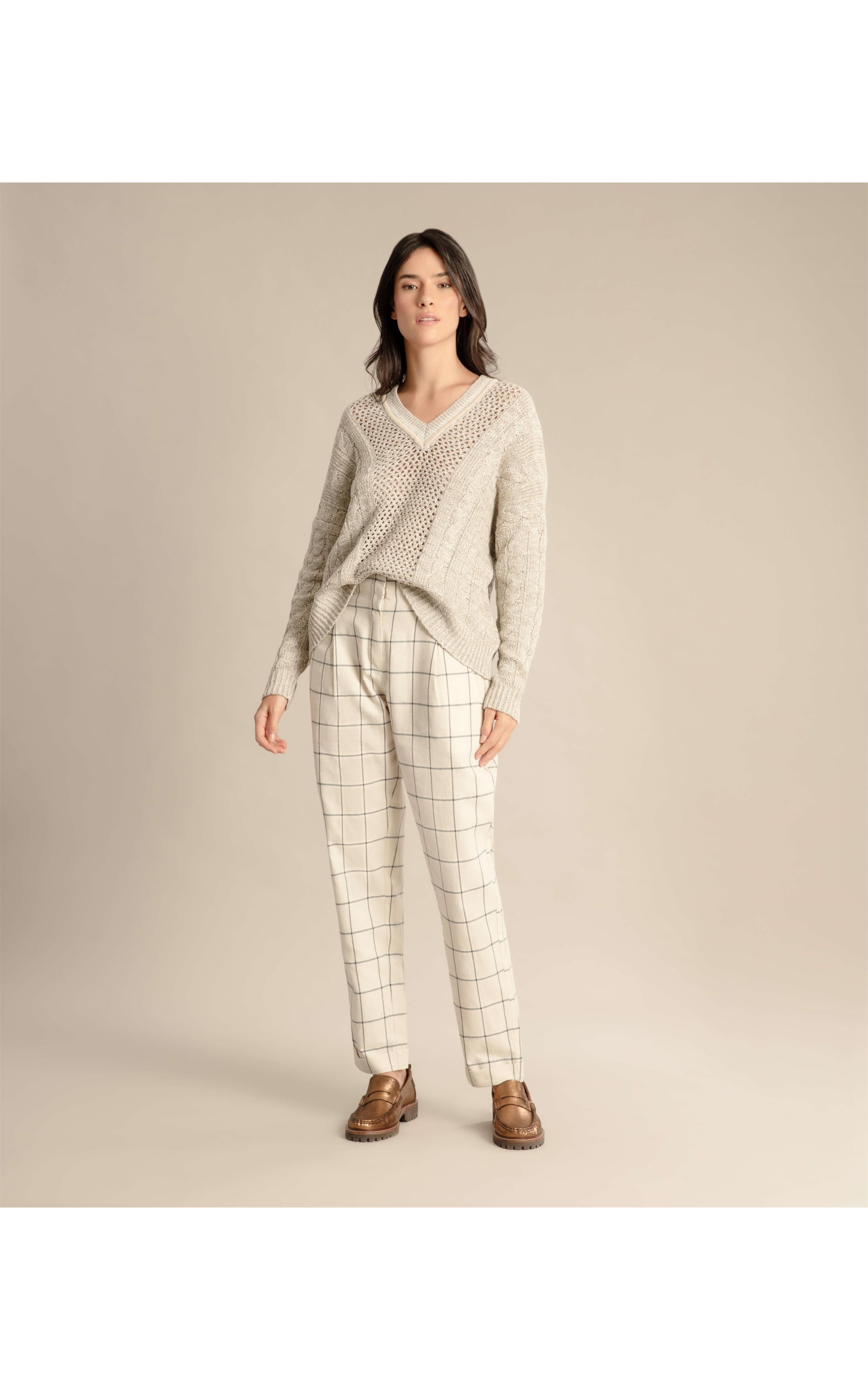 Tricot Ibara Trançado Areia