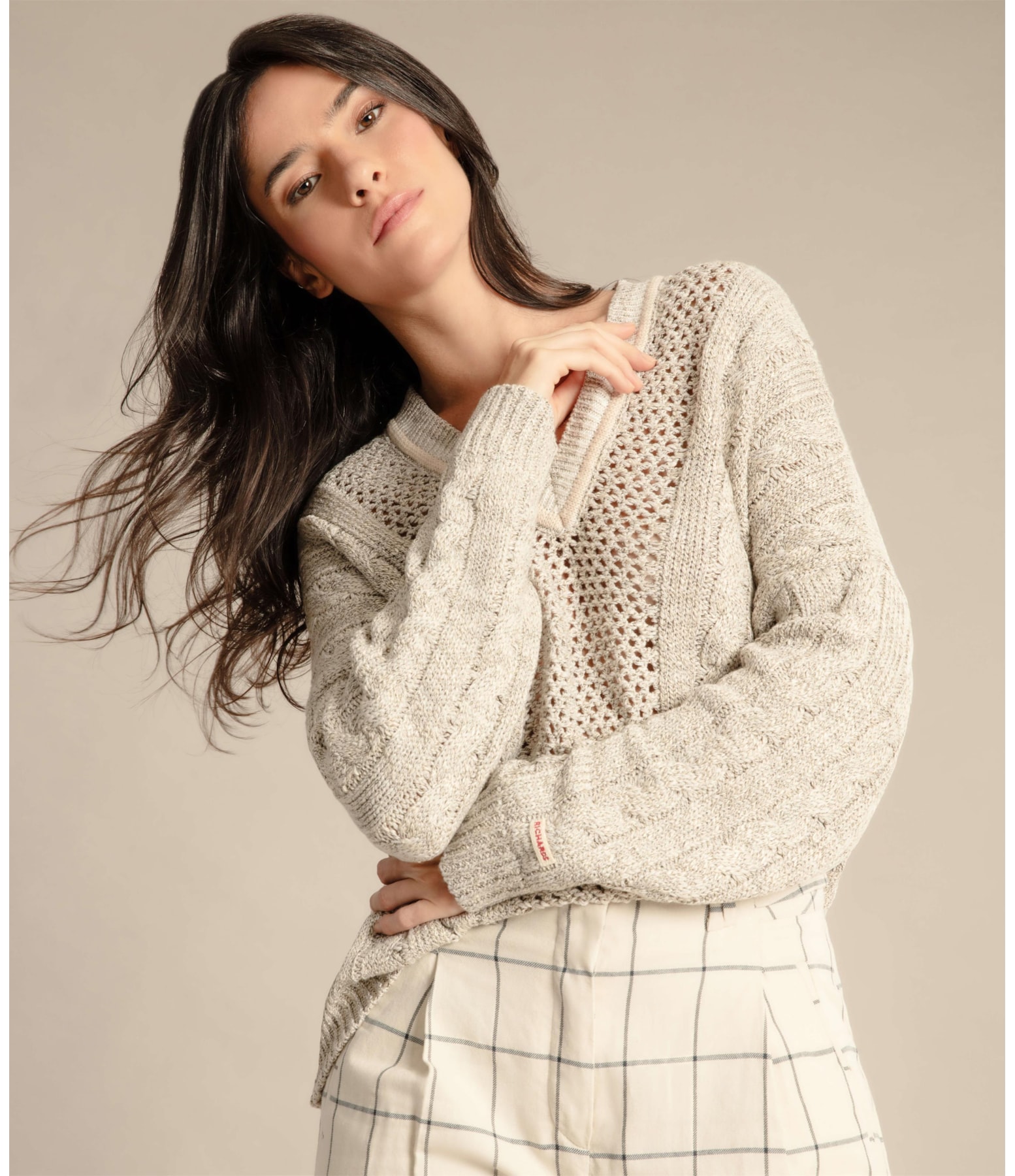 Tricot Ibara Trançado Areia