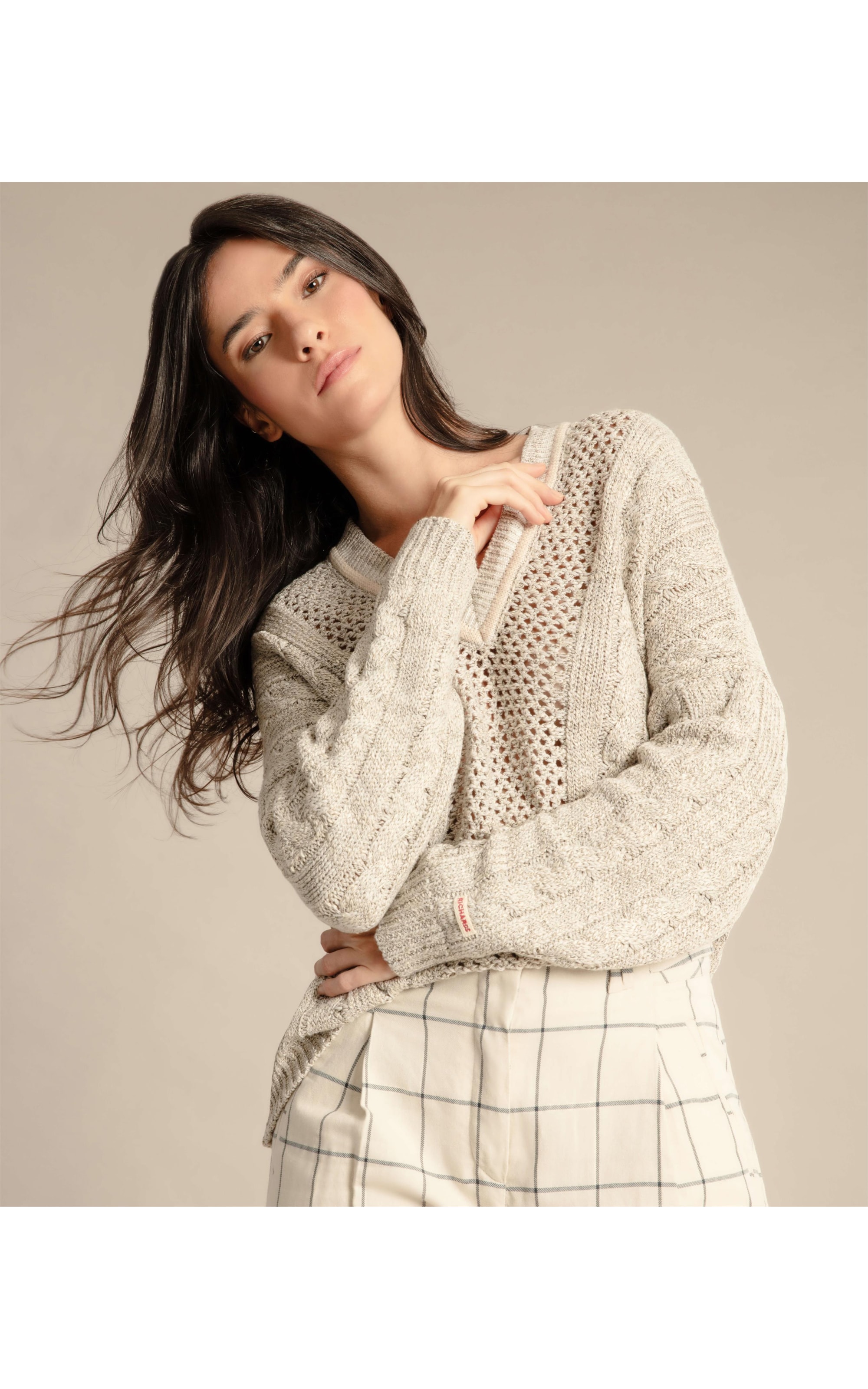 Tricot Ibara Trançado Areia