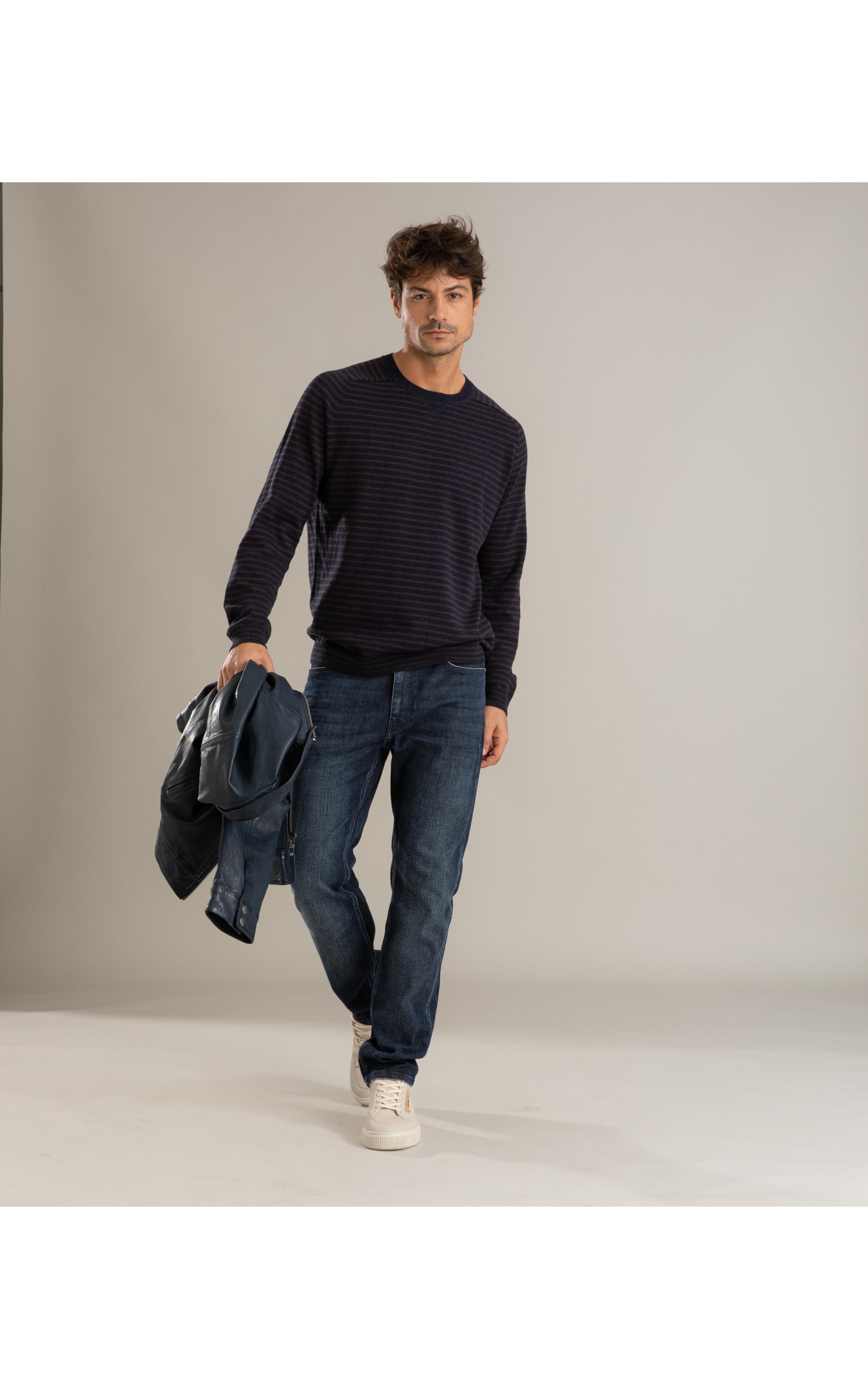 Tricot Justin Cotton Stripes Dark Navy