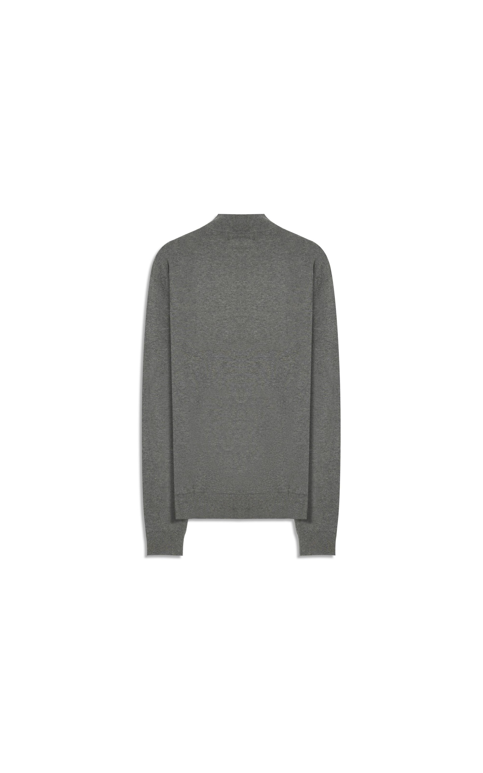 Tricot Kevin Ziper Cotton Cashmere Chumbo Mescla