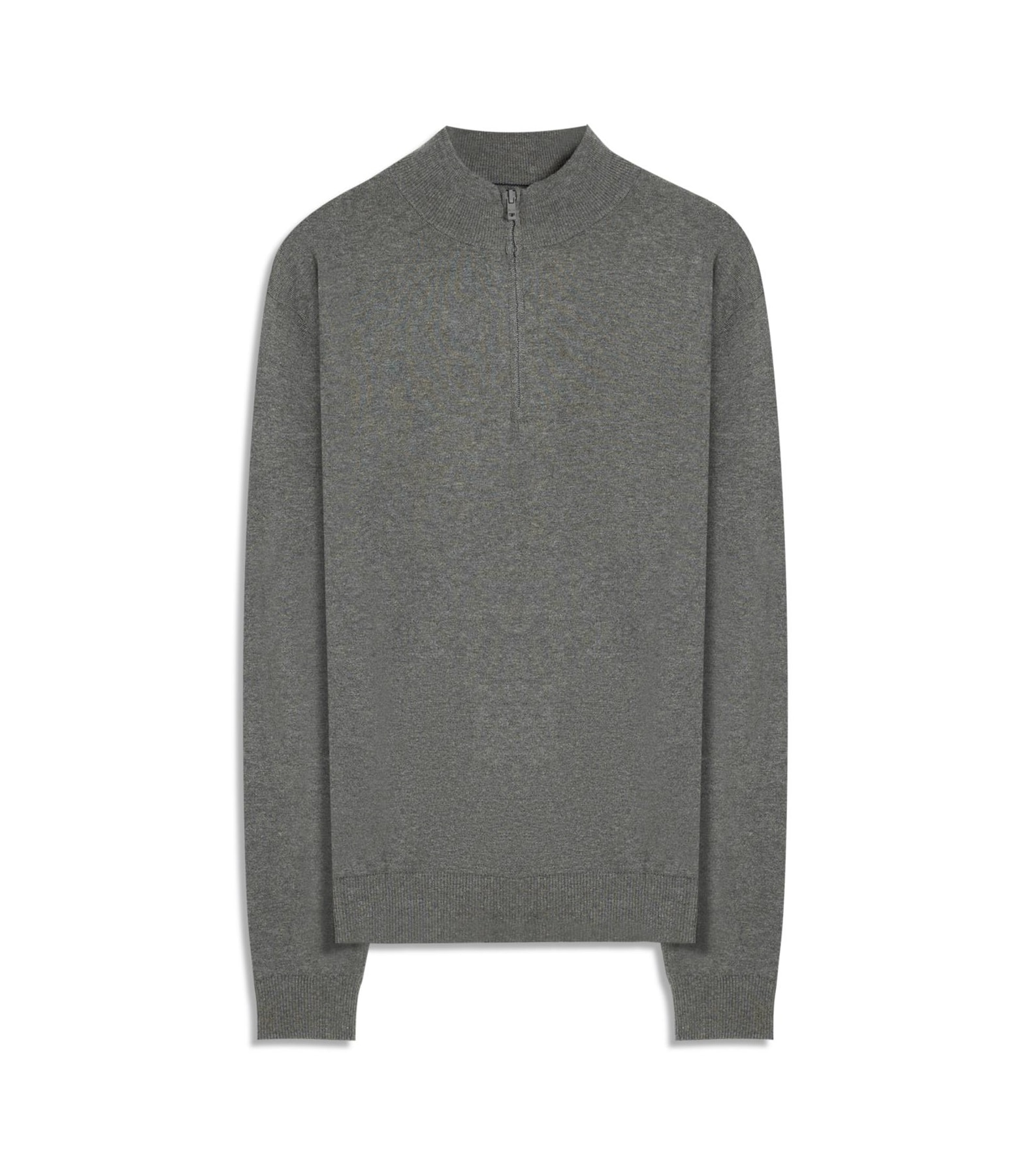 Tricot Kevin Ziper Cotton Cashmere Chumbo Mescla