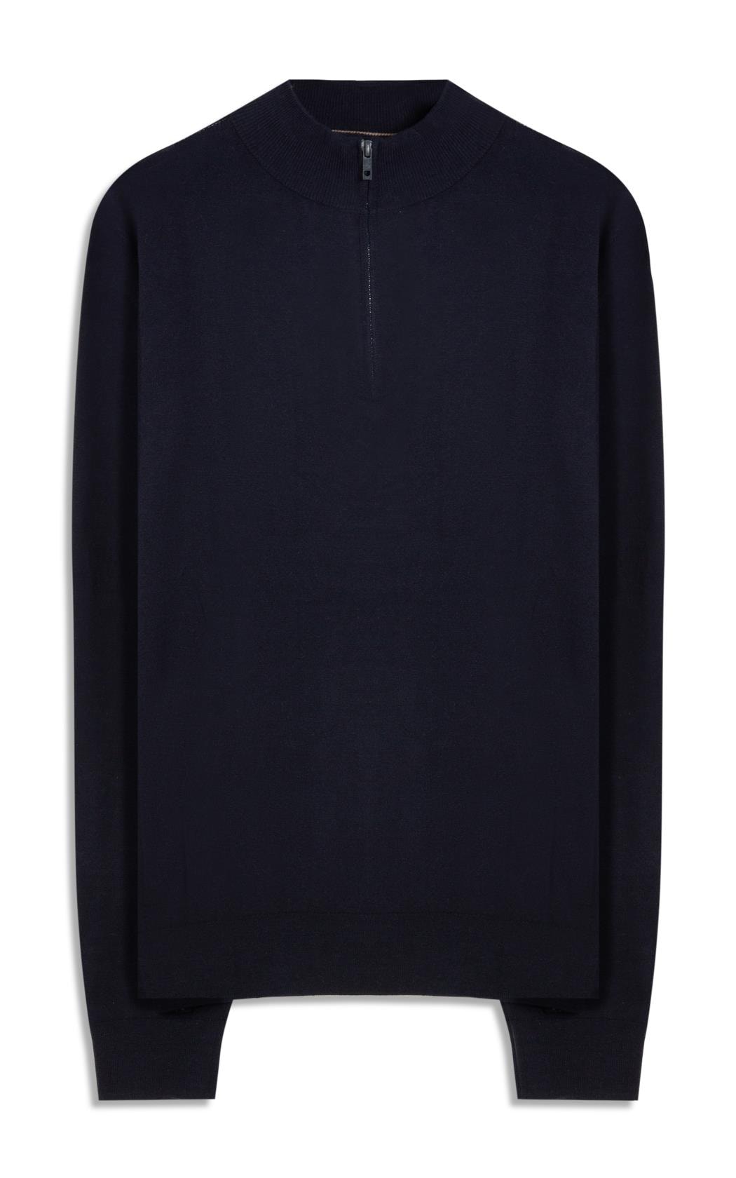 トップス ence cotton cashmere sweatlike knit Tricot Kevin Ziper Cotton Cashmere Dark Navy