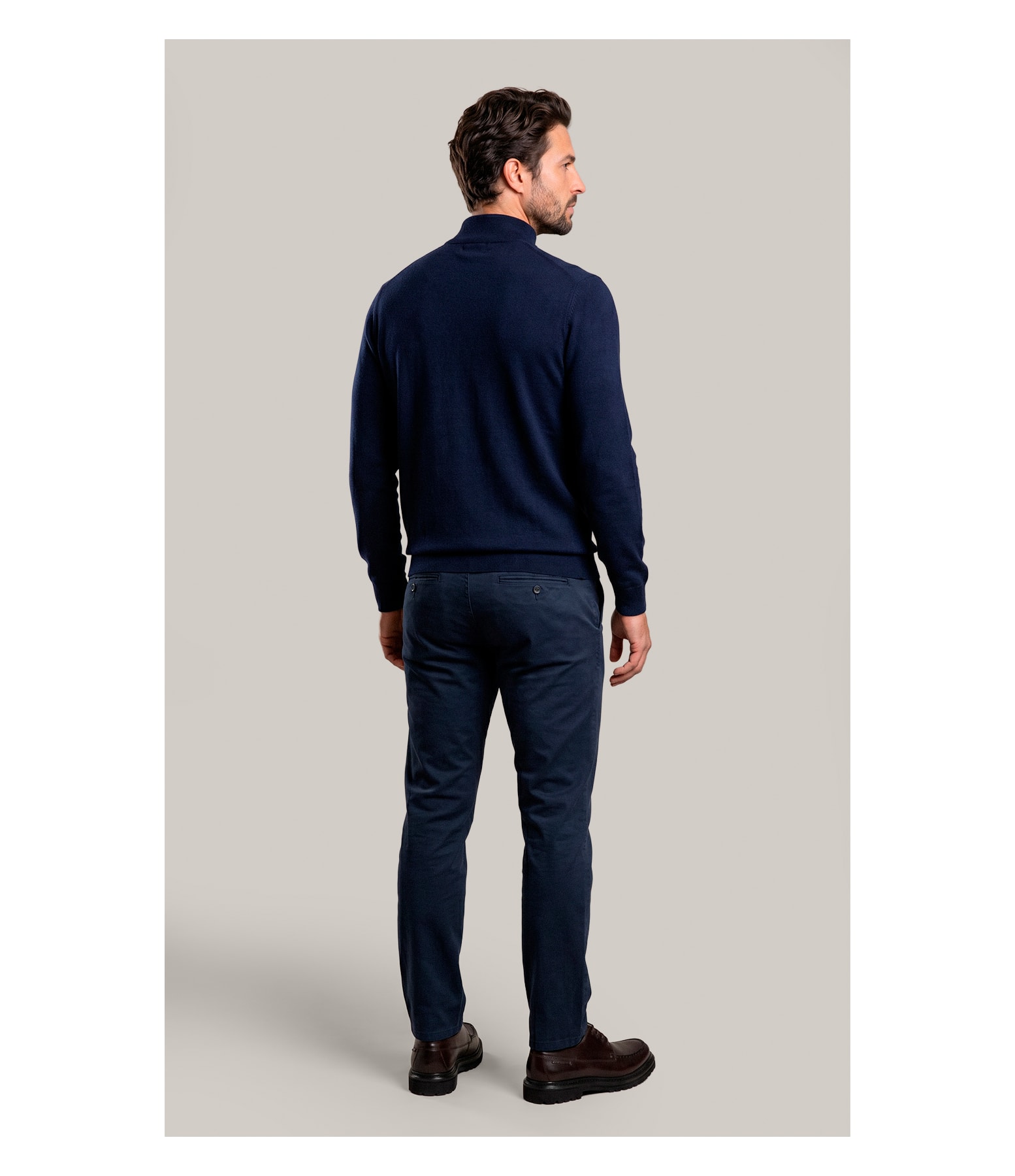 Tricot Kevin Zíper Cotton Cashmere Dark Navy