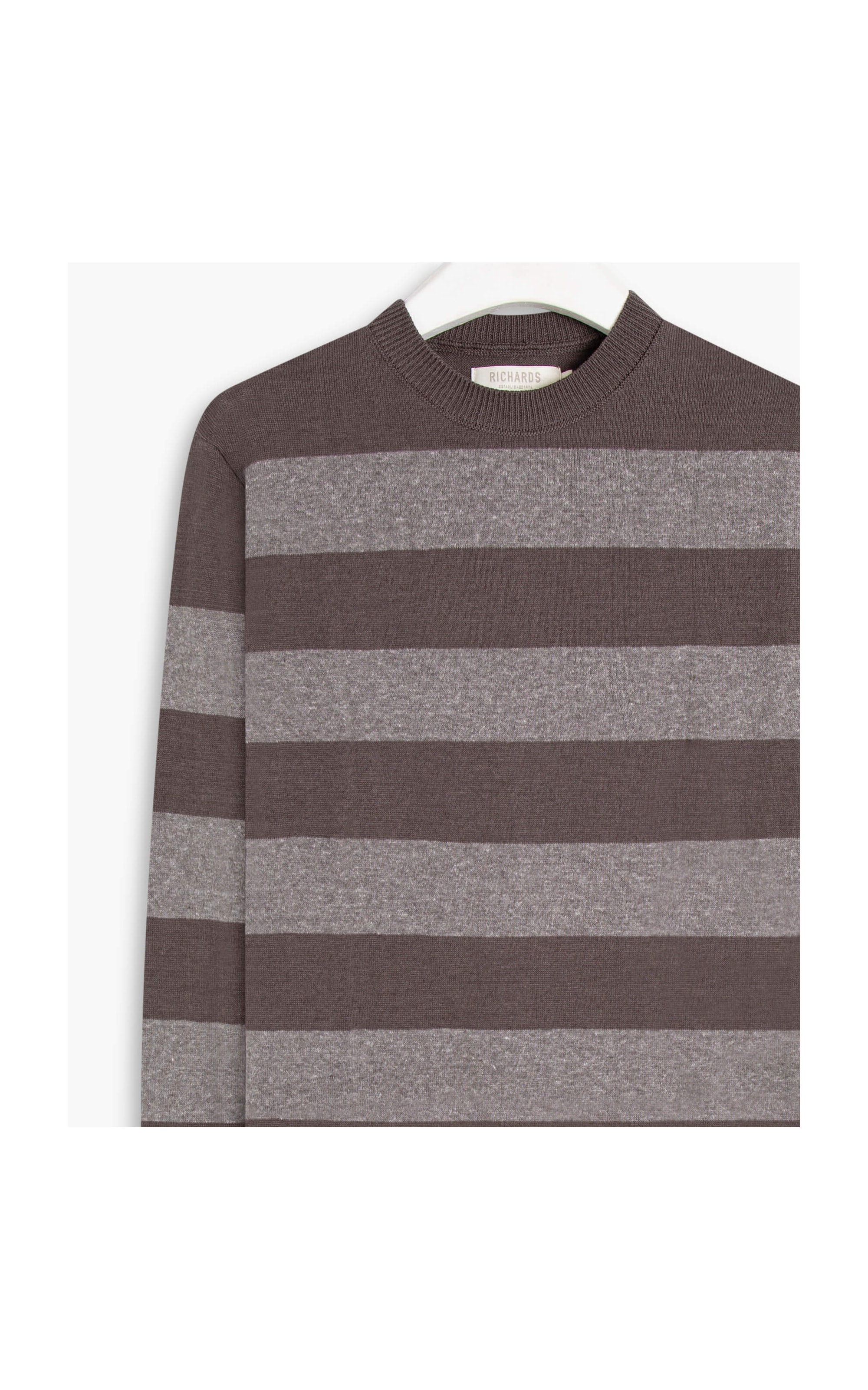Tricot Koji Serido Listrado Marrom Mescla