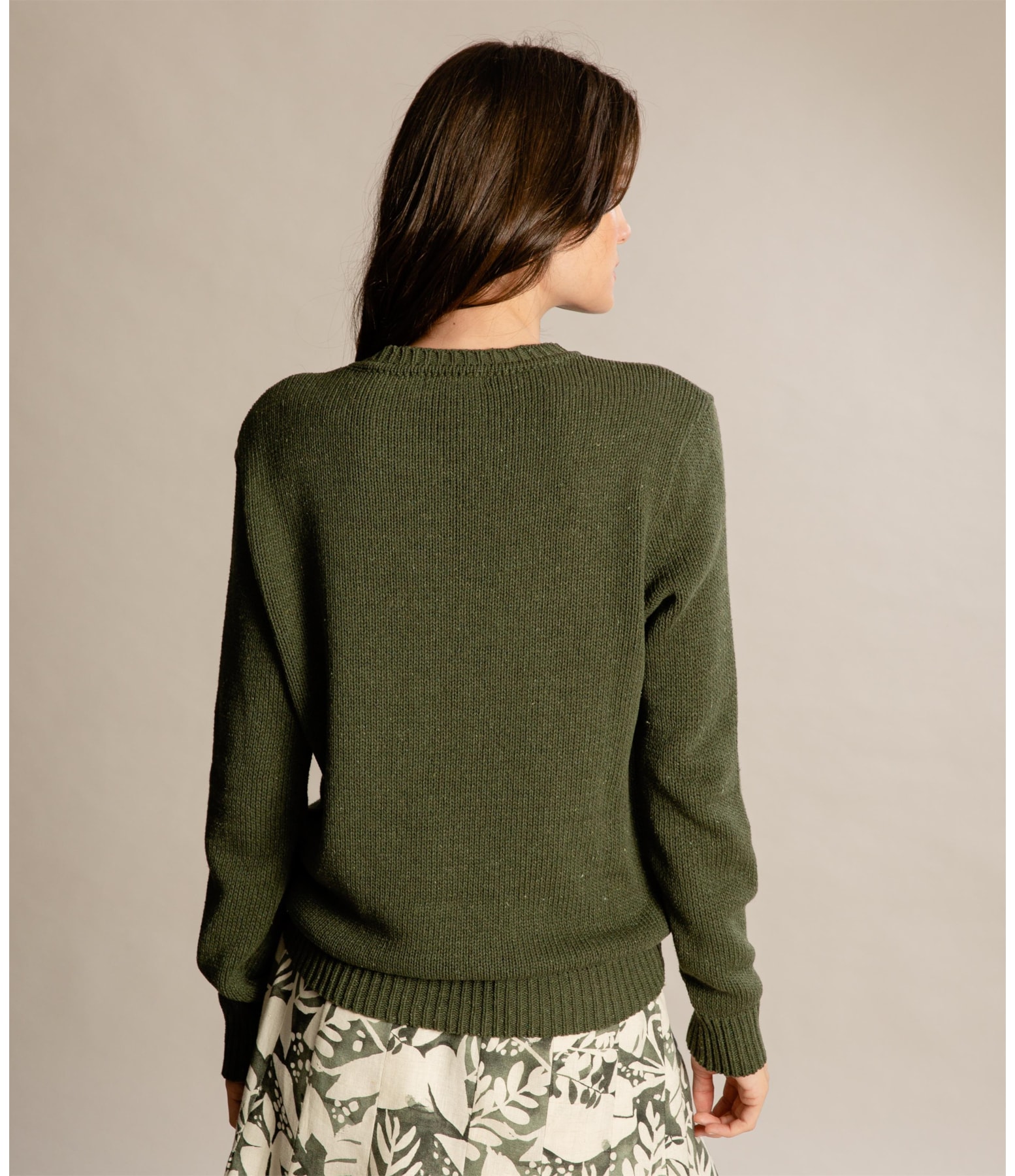 Tricot Lara Basic Liso Verde Militar