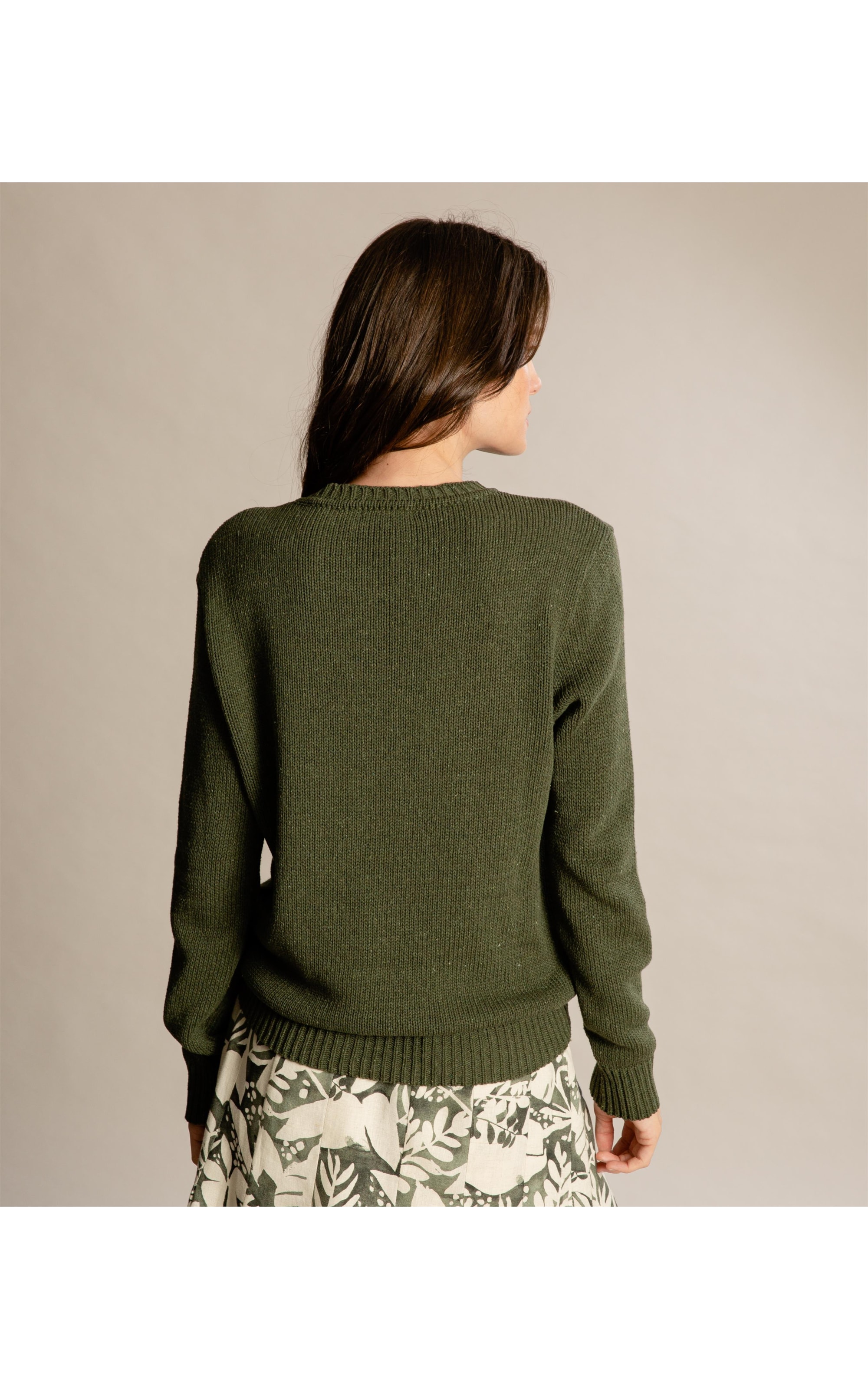 Tricot Lara Basic Liso Verde Militar