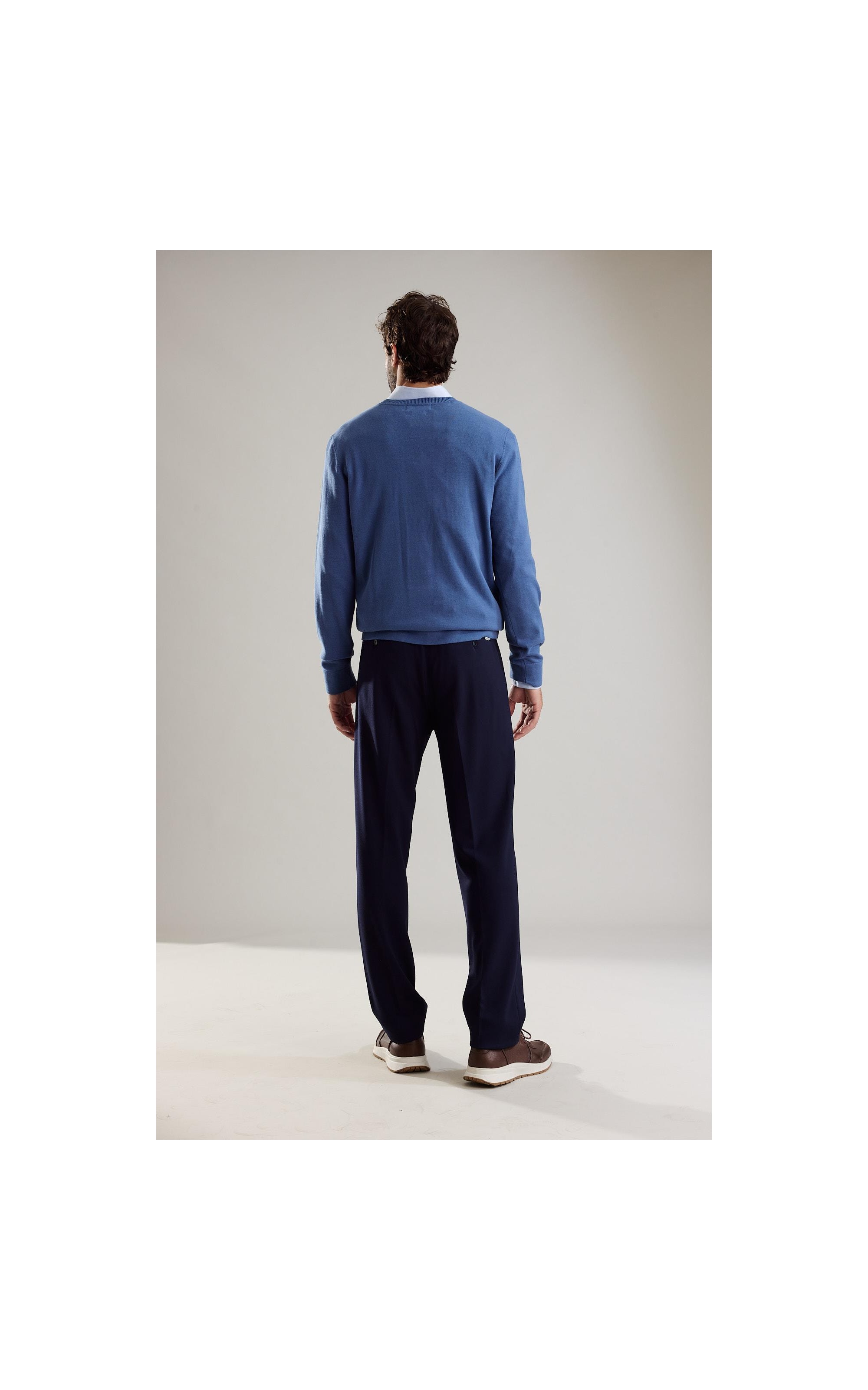 Tricot Light New Cotton Gola Careca Azul Jeans