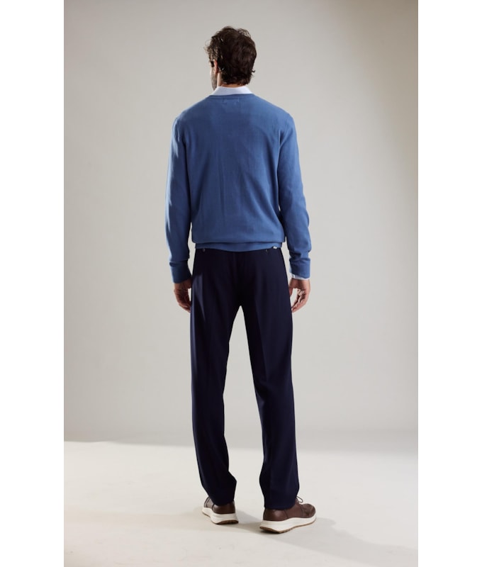 Tricot Light New Cotton Gola Careca Azul Jeans