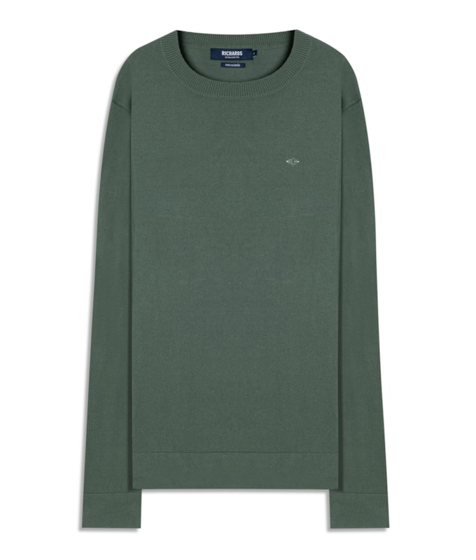 Tricot Light New Cotton Gola Careca Verde Militar