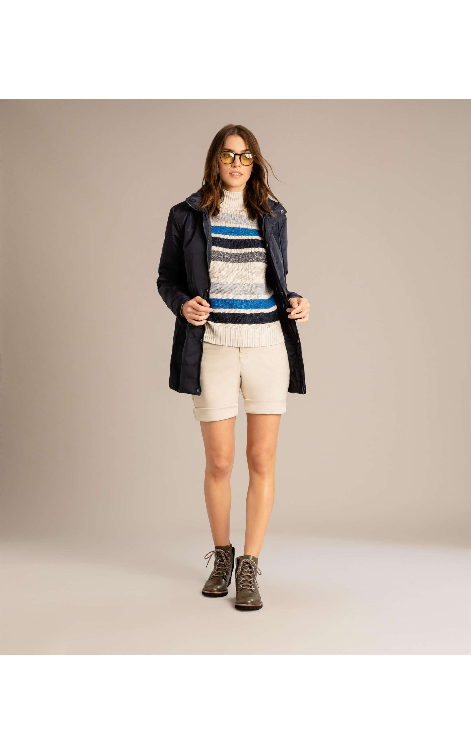 Tricot Linho Damian Listrado Azul Bic