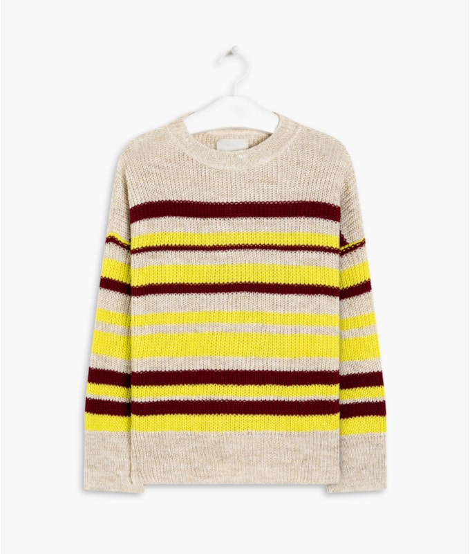 Tricot Linho Frida Listrado Bordeaux
