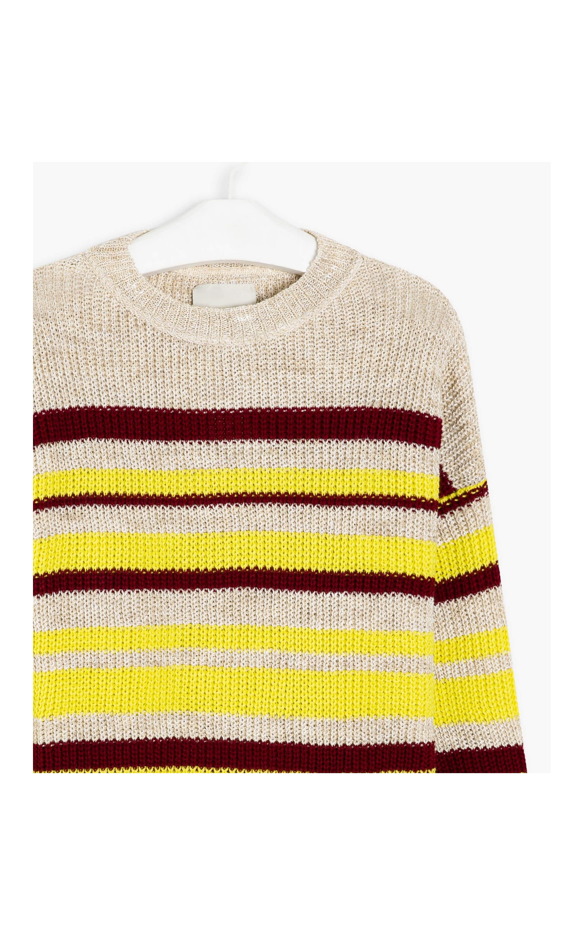 Tricot Linho Frida Listrado Bordeaux