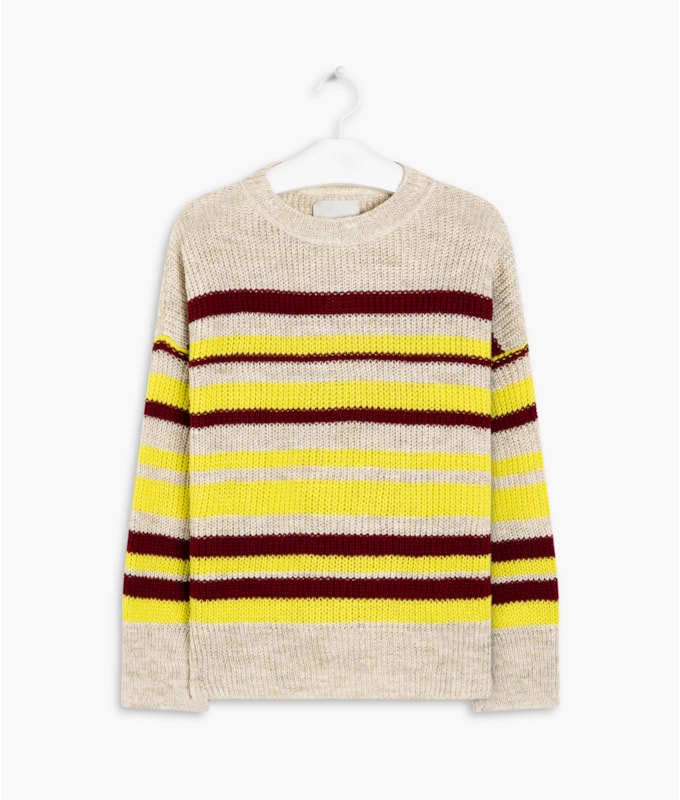 Tricot Linho Frida Listrado Bordeaux