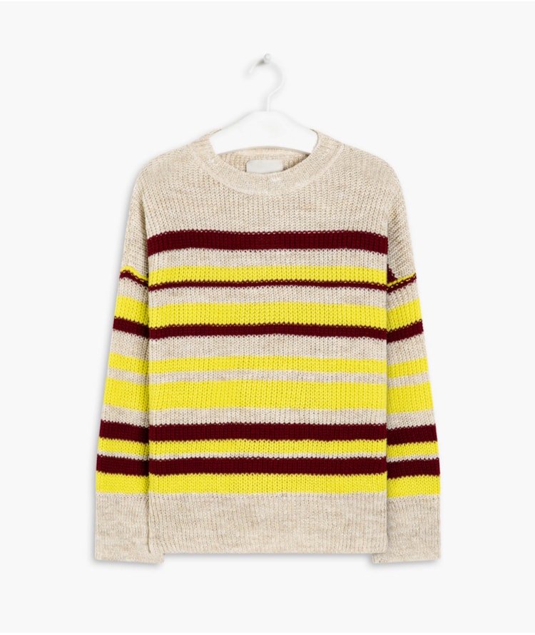 Tricot Linho Frida Listrado Bordeaux
