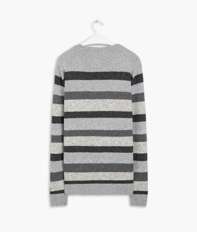 Tricot Londres Listrado Cinza Claro