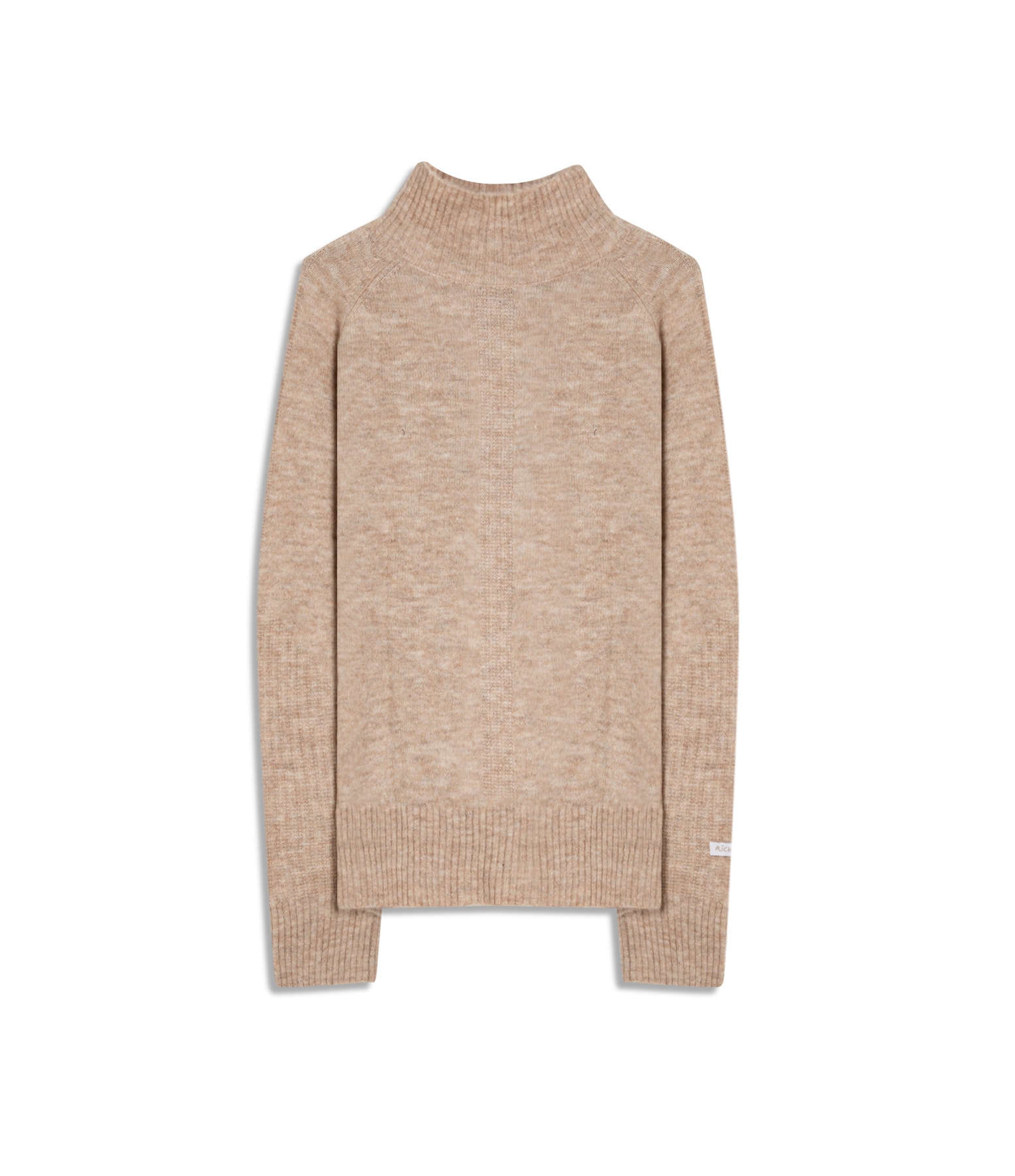 Tricot Lora Gola Alta Liso Natural
