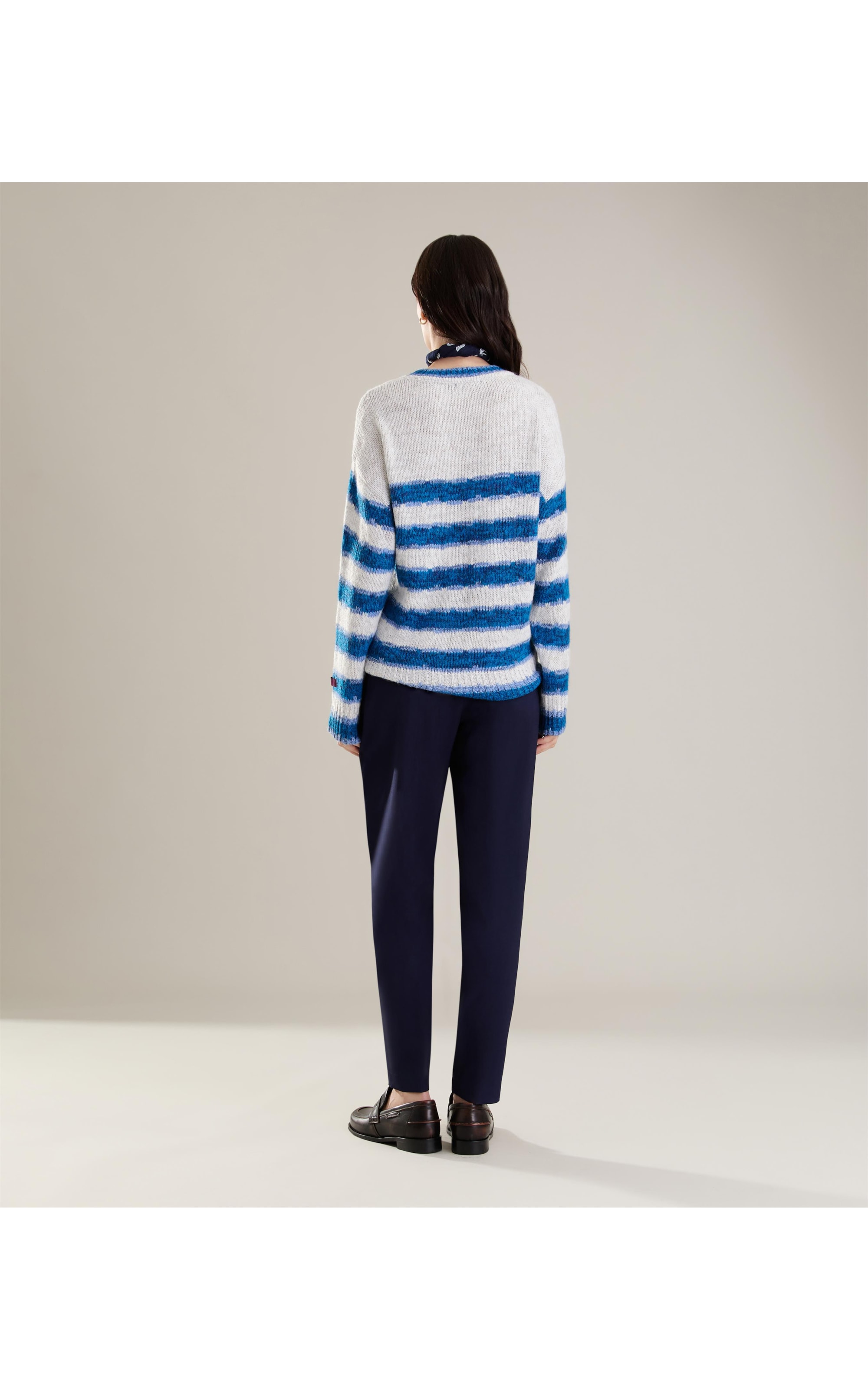 Tricot Maia Listrado Azul Bic