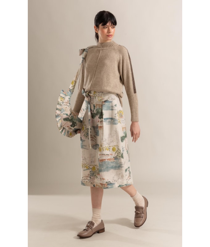 Tricot Martina Gola Alta Bege