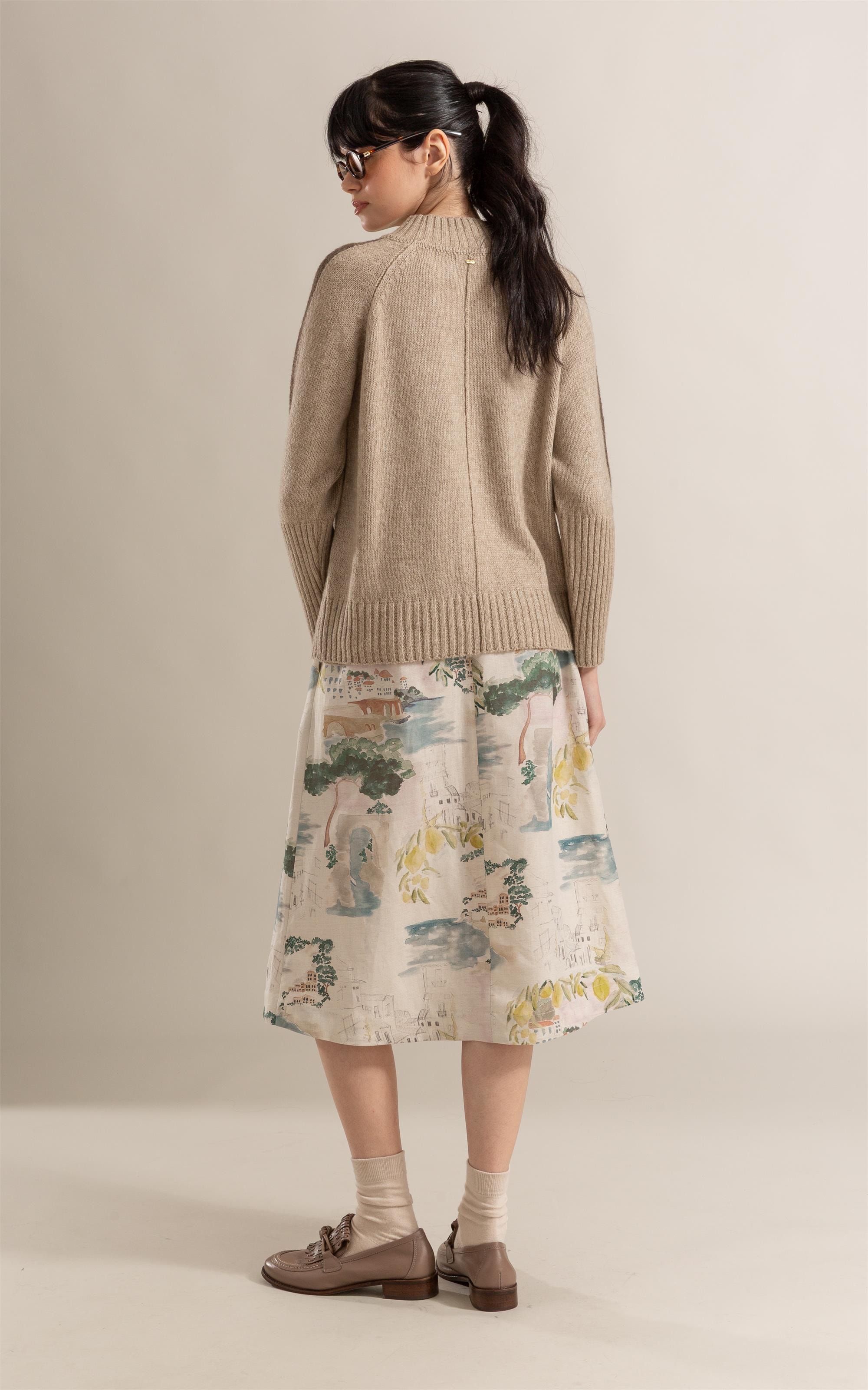 Tricot Martina Gola Alta Bege
