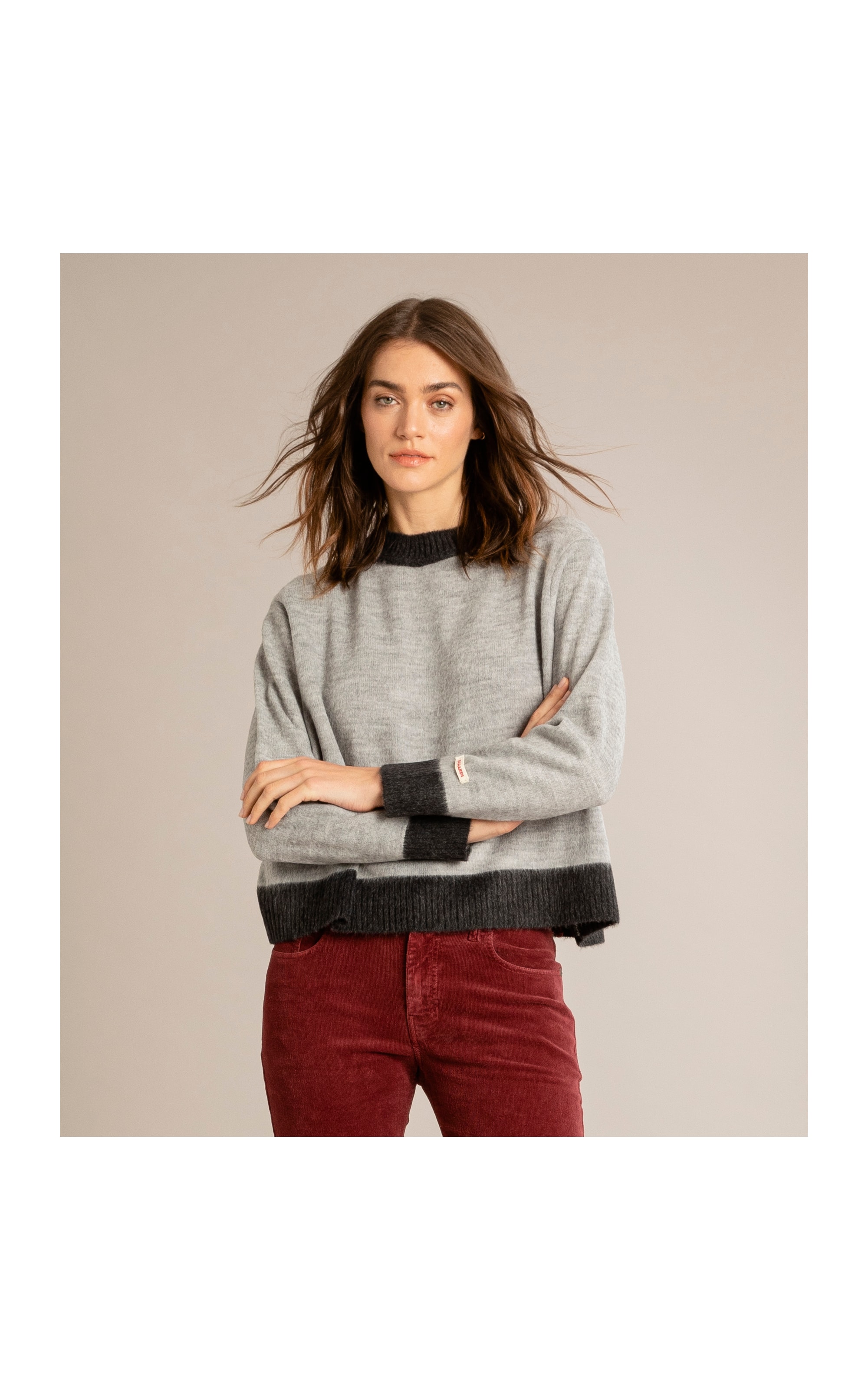 Tricot Merida Liso Cinza Mescla