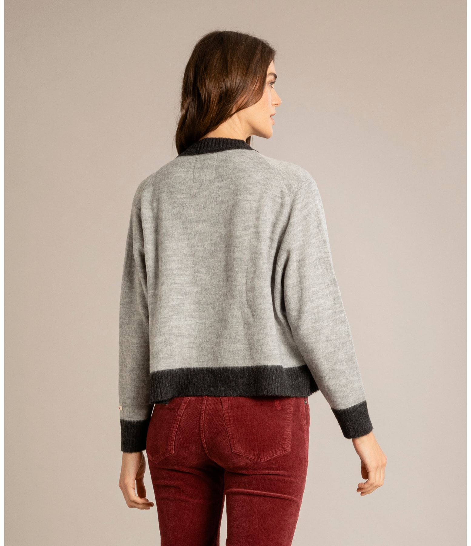 Tricot Merida Liso Cinza Mescla