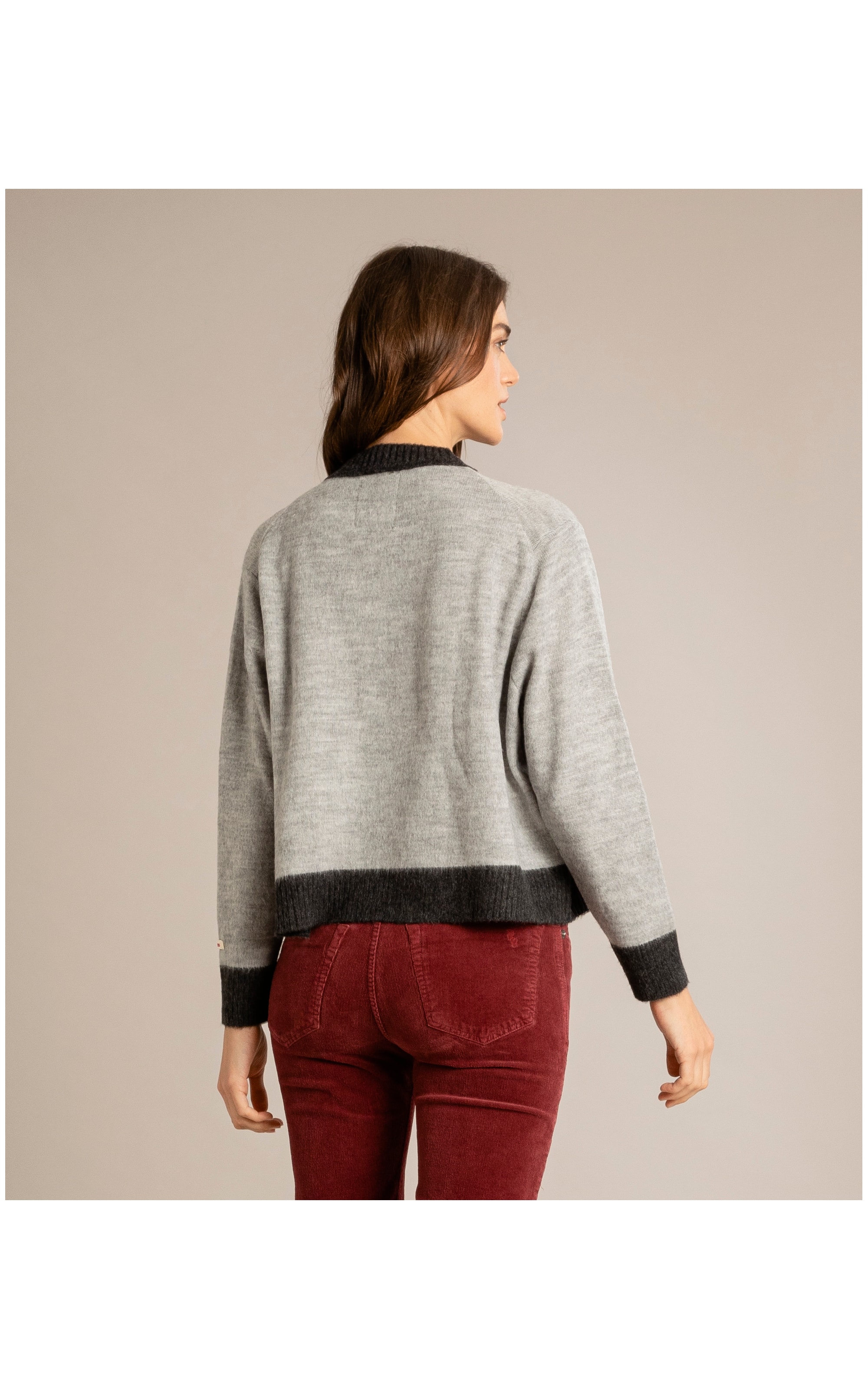 Tricot Merida Liso Cinza Mescla