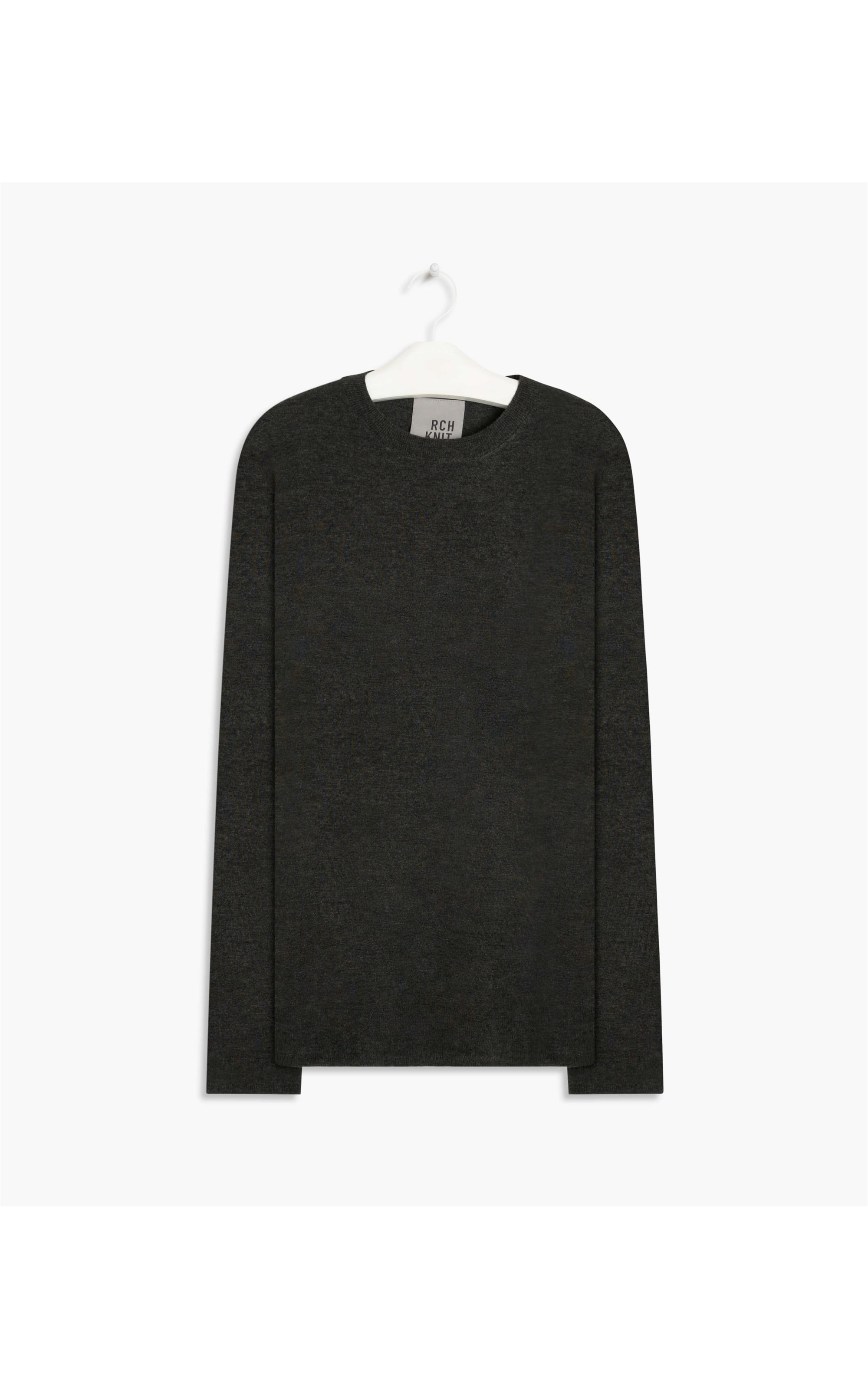 Tricot Merino Gola Careca Chumbo Mescla